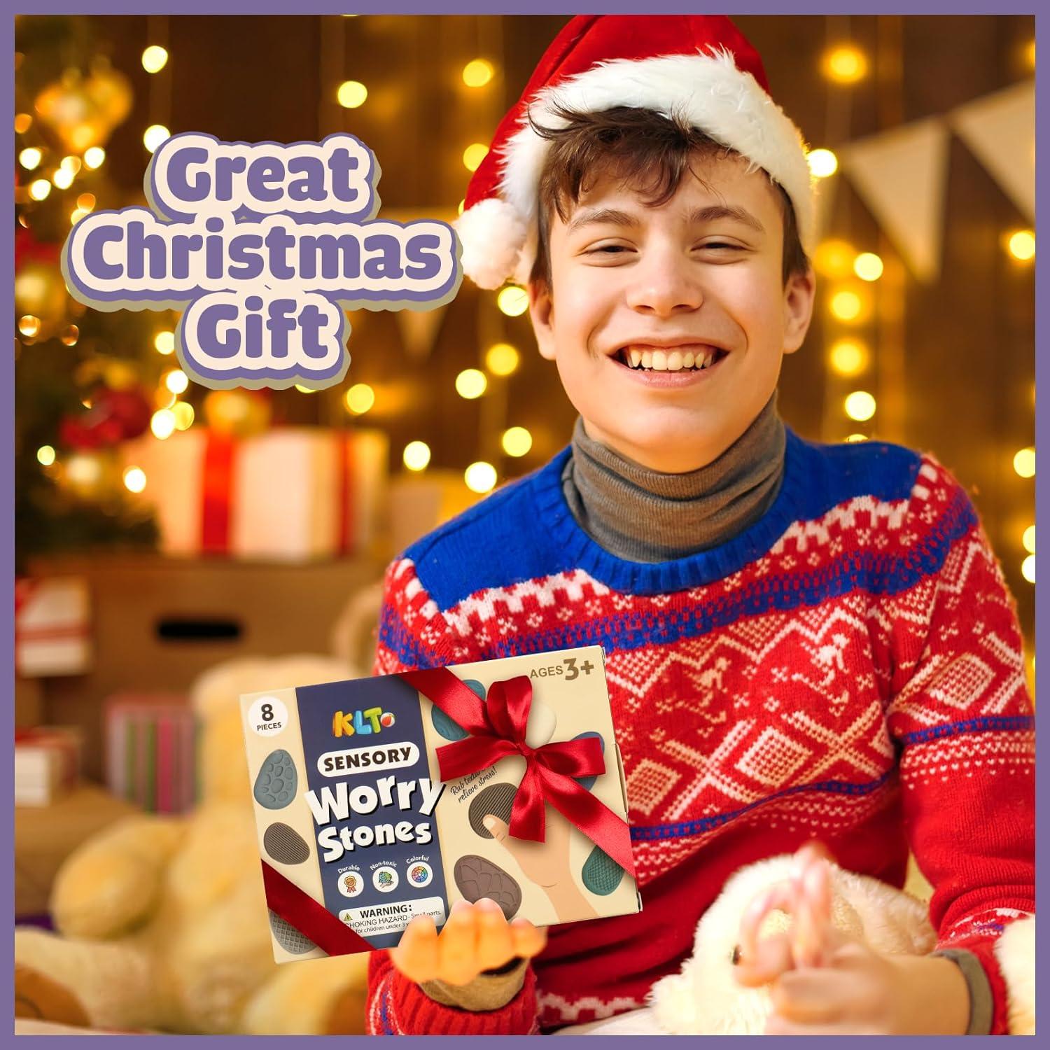 Juguetes Antiestrés KLT - 8 Piedras Texturizadas Silenciosas