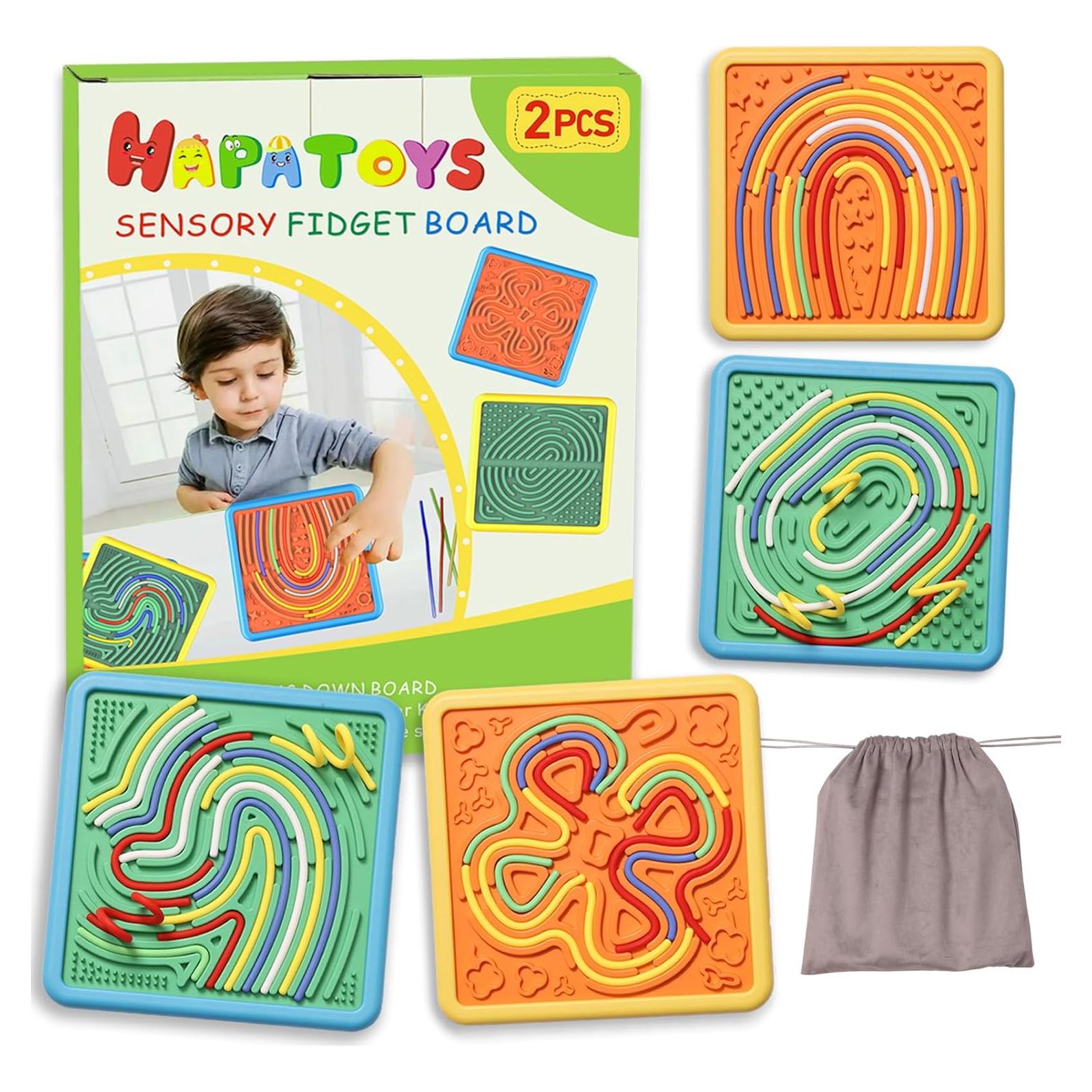 Tablero Sensorial Fidget HAPATOYS 2PCS para Niños y Adultos