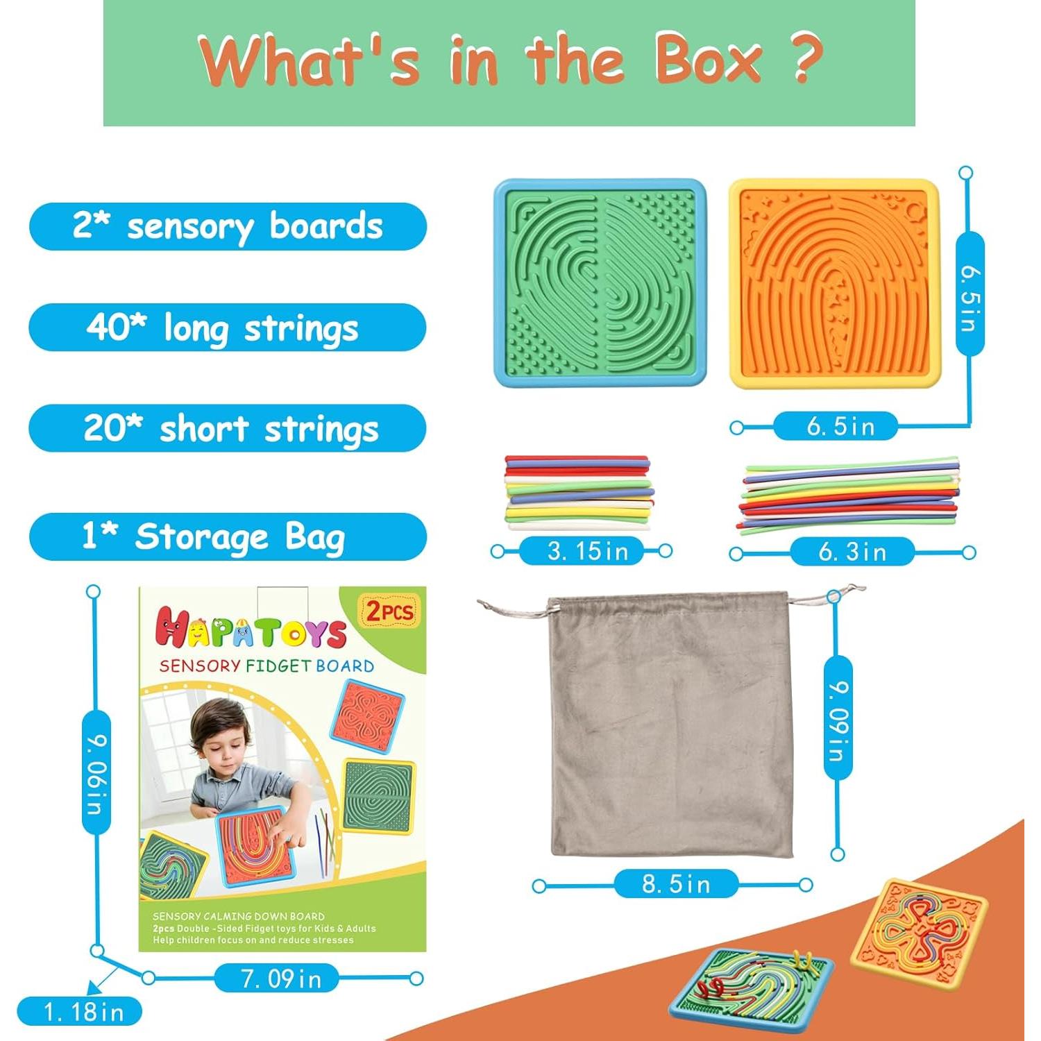 Tablero Sensorial Fidget HAPATOYS 2PCS para Niños y Adultos