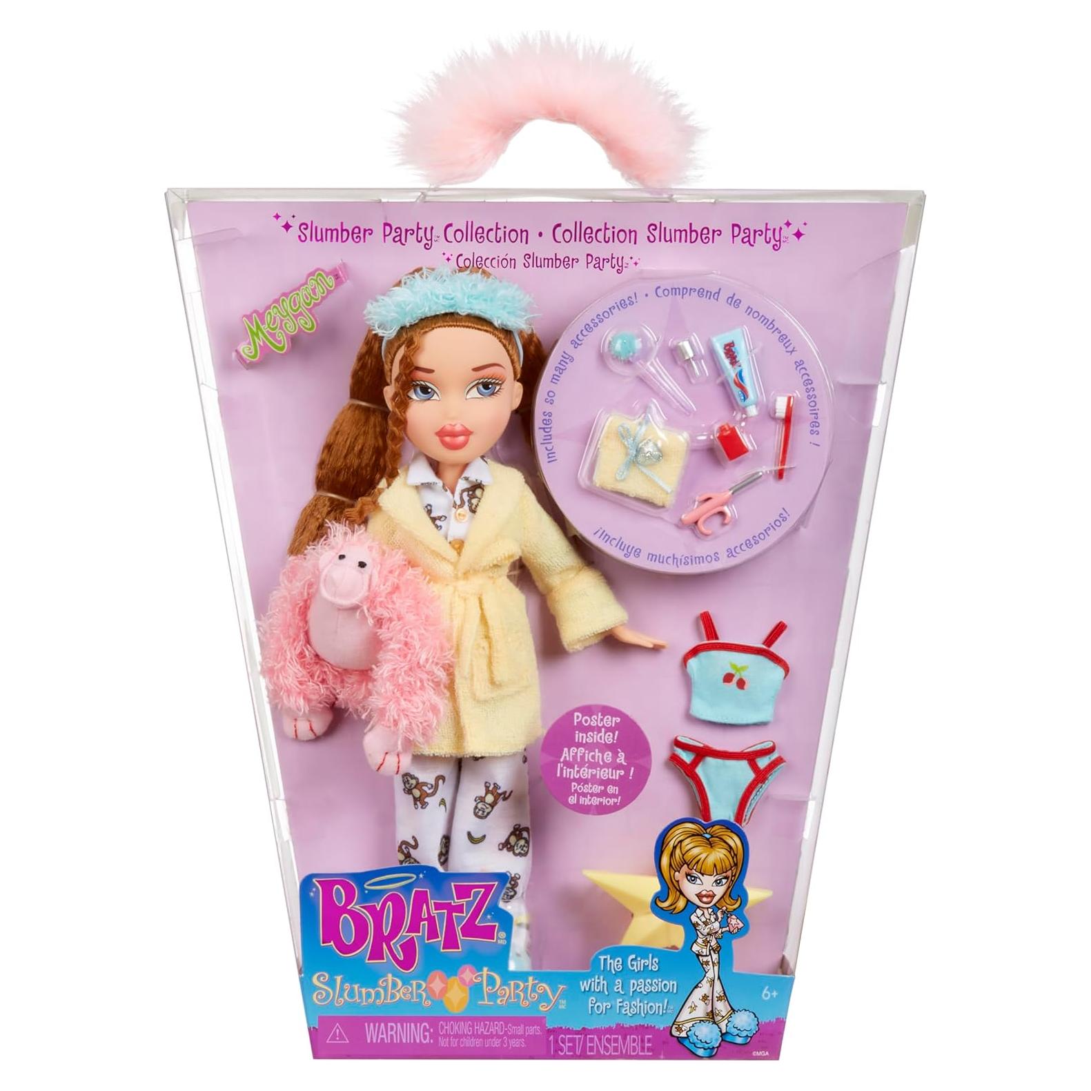 Muñeca Bratz Fiesta de Sueños Meygan con 2 Pijamas y Accesorios
