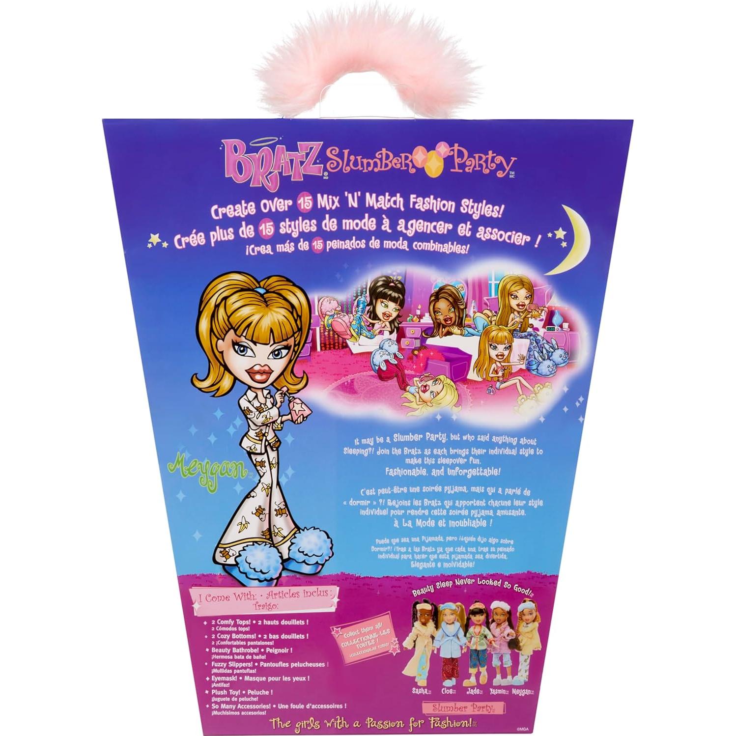 Muñeca Bratz Fiesta de Sueños Meygan con 2 Pijamas y Accesorios