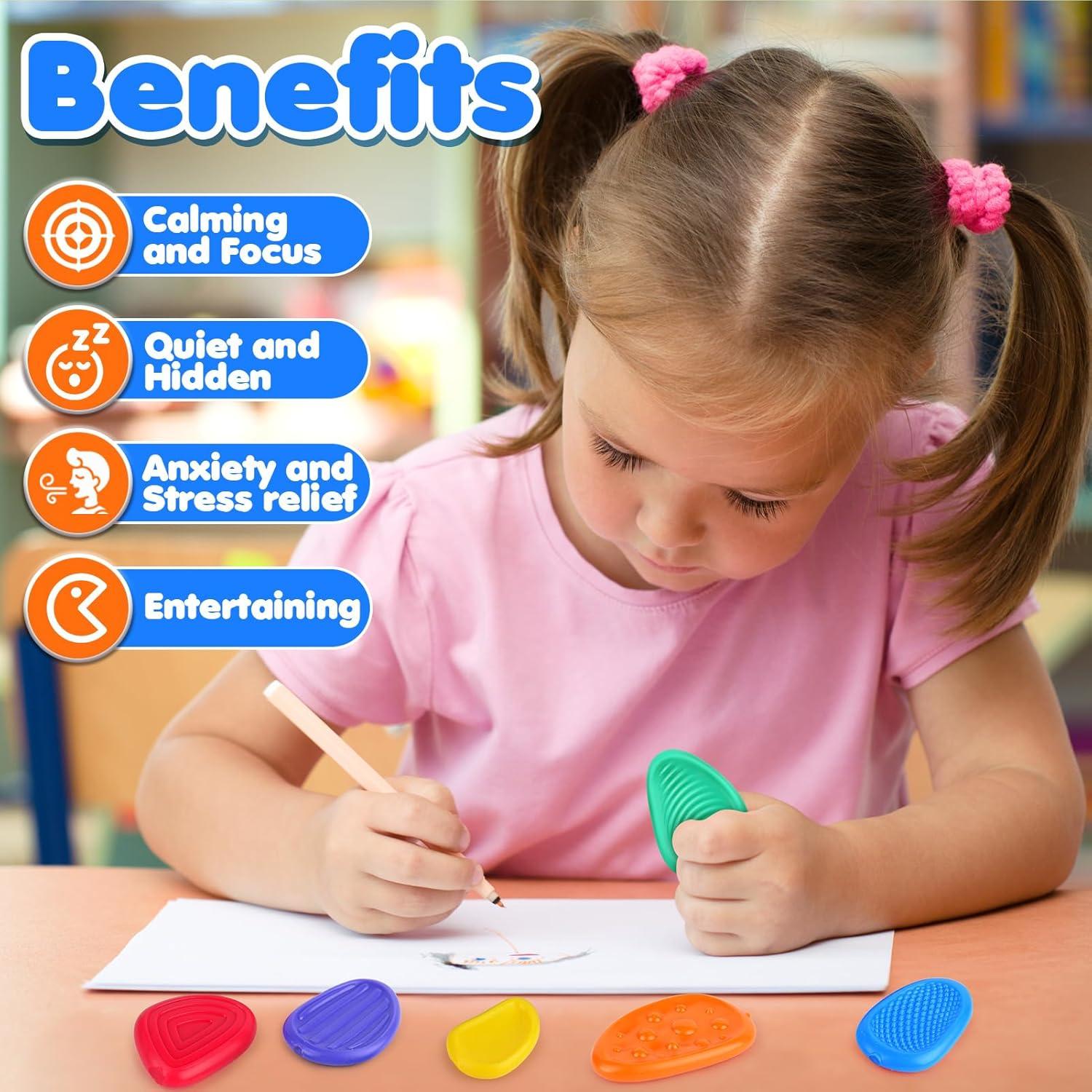 Juguetes Fidget Sensoriales KLT - Paquete de 6 Piedras Suaves