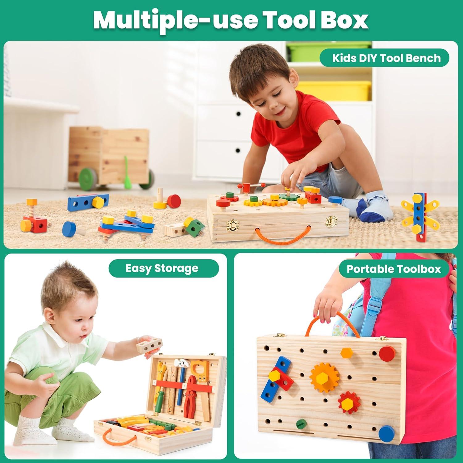 Conjunto de Herramientas de Madera WOOOMAM 90 PCS para Niños