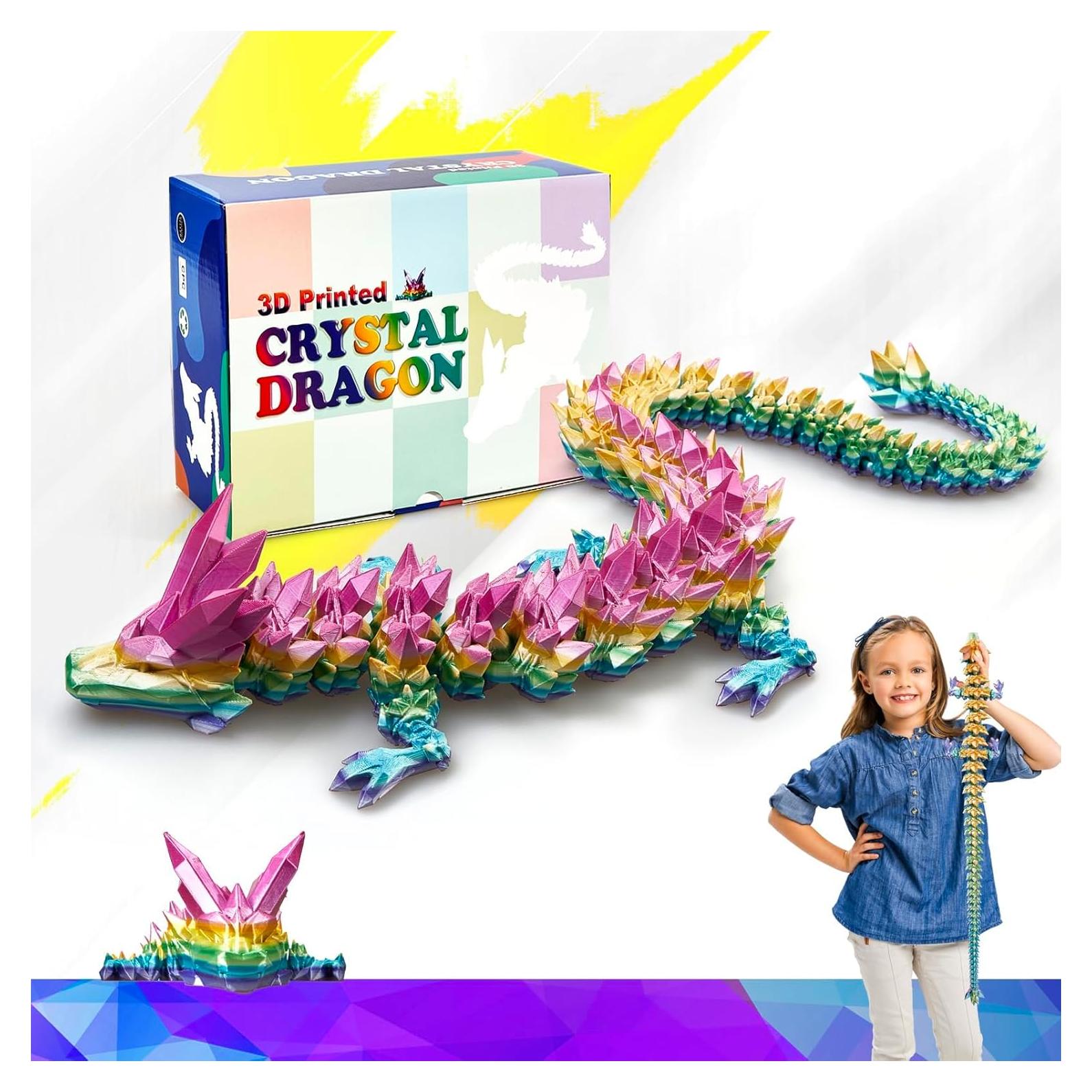 Dragón Impreso en 3D HyBaiS 76.2 cm Arcoíris para Niños