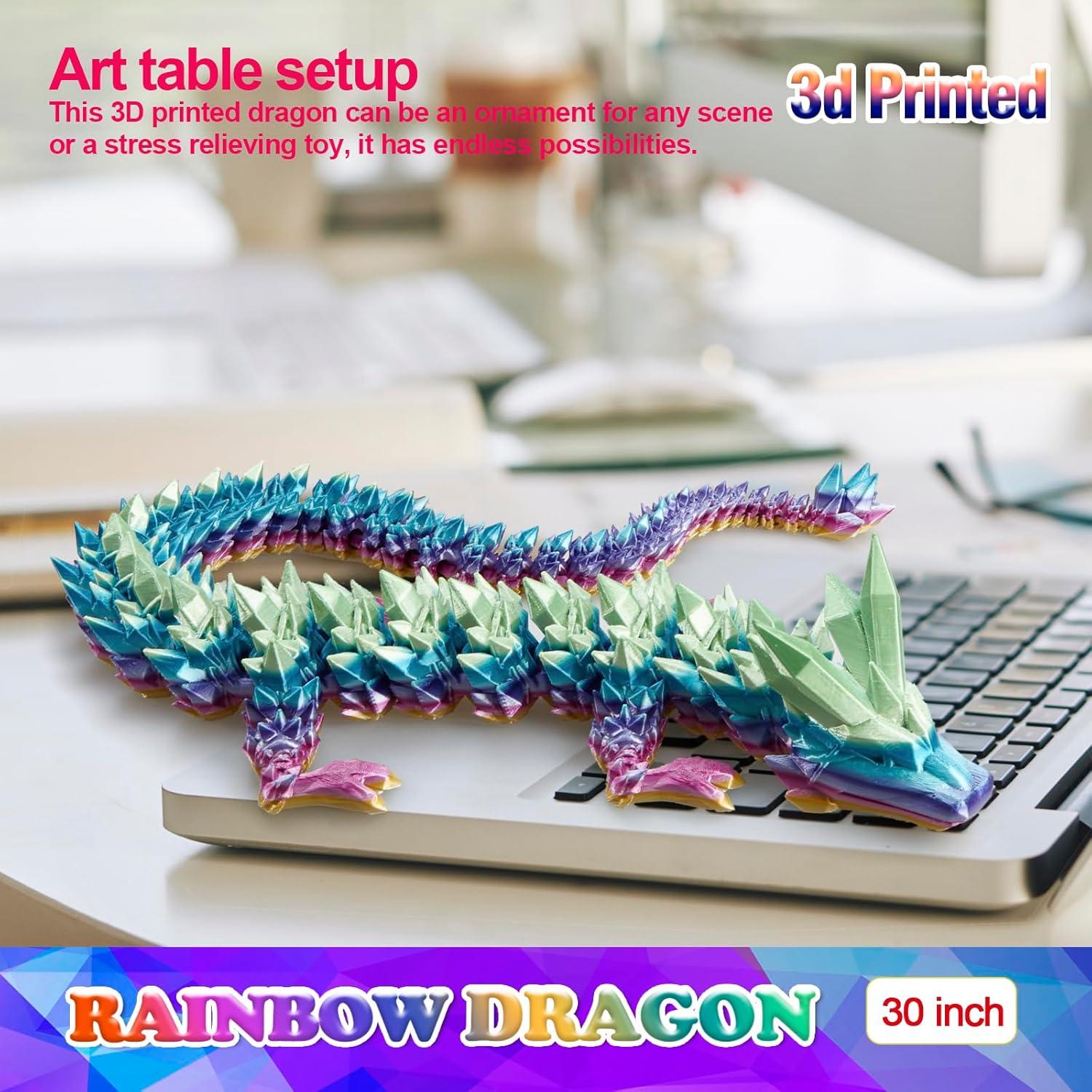 Dragón Impreso en 3D HyBaiS 76.2 cm Arcoíris para Niños