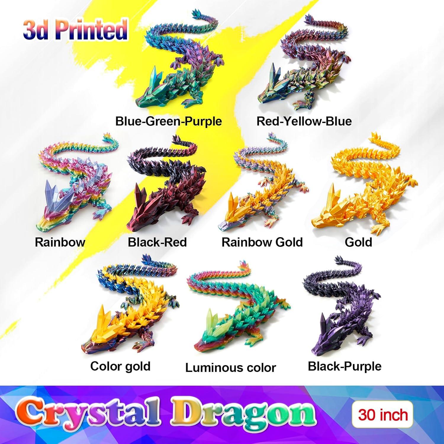 Dragón Impreso en 3D HyBaiS 76.2 cm Arcoíris para Niños