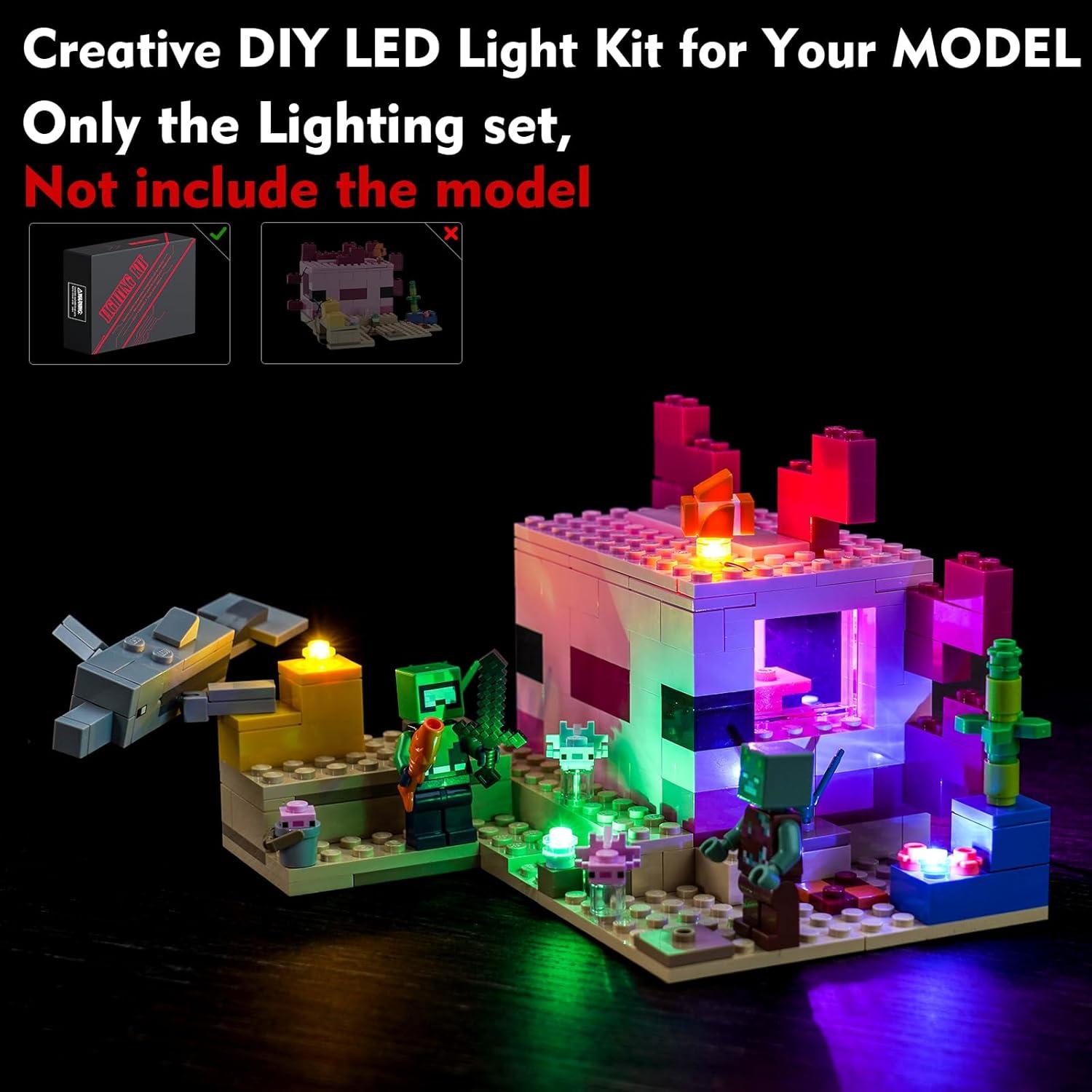 Kit de Luz LED LocoLee para LEGO Minecraft 21247 - Fácil Instalación