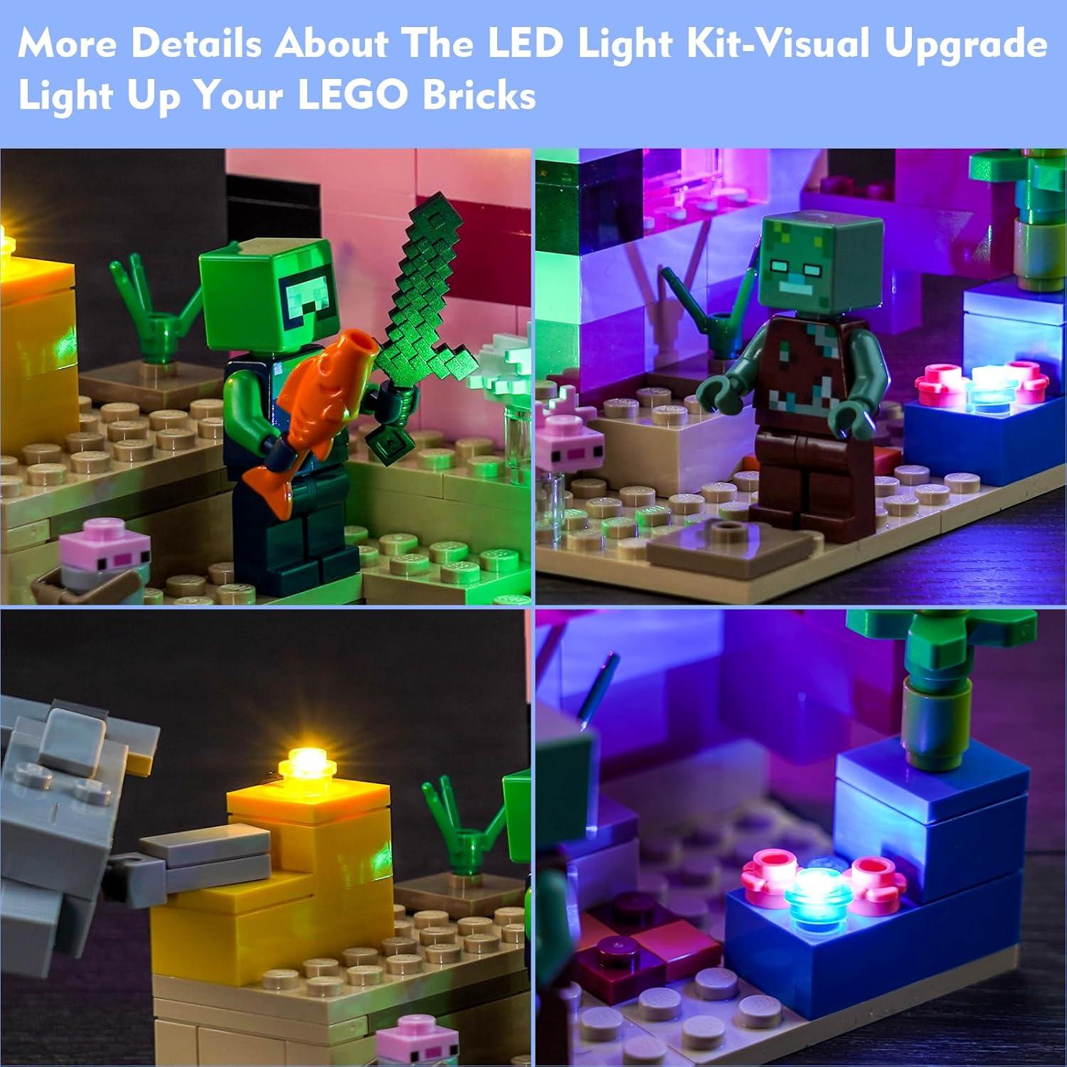 Kit de Luz LED LocoLee para LEGO Minecraft 21247 - Fácil Instalación