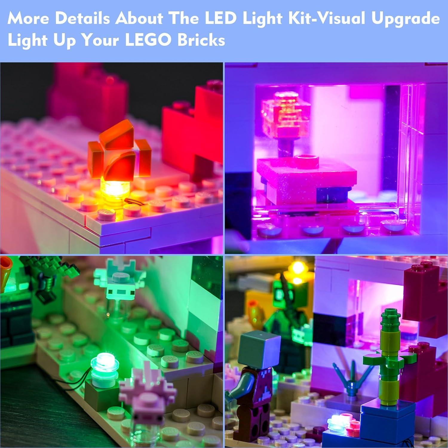 Kit de Luz LED LocoLee para LEGO Minecraft 21247 - Fácil Instalación