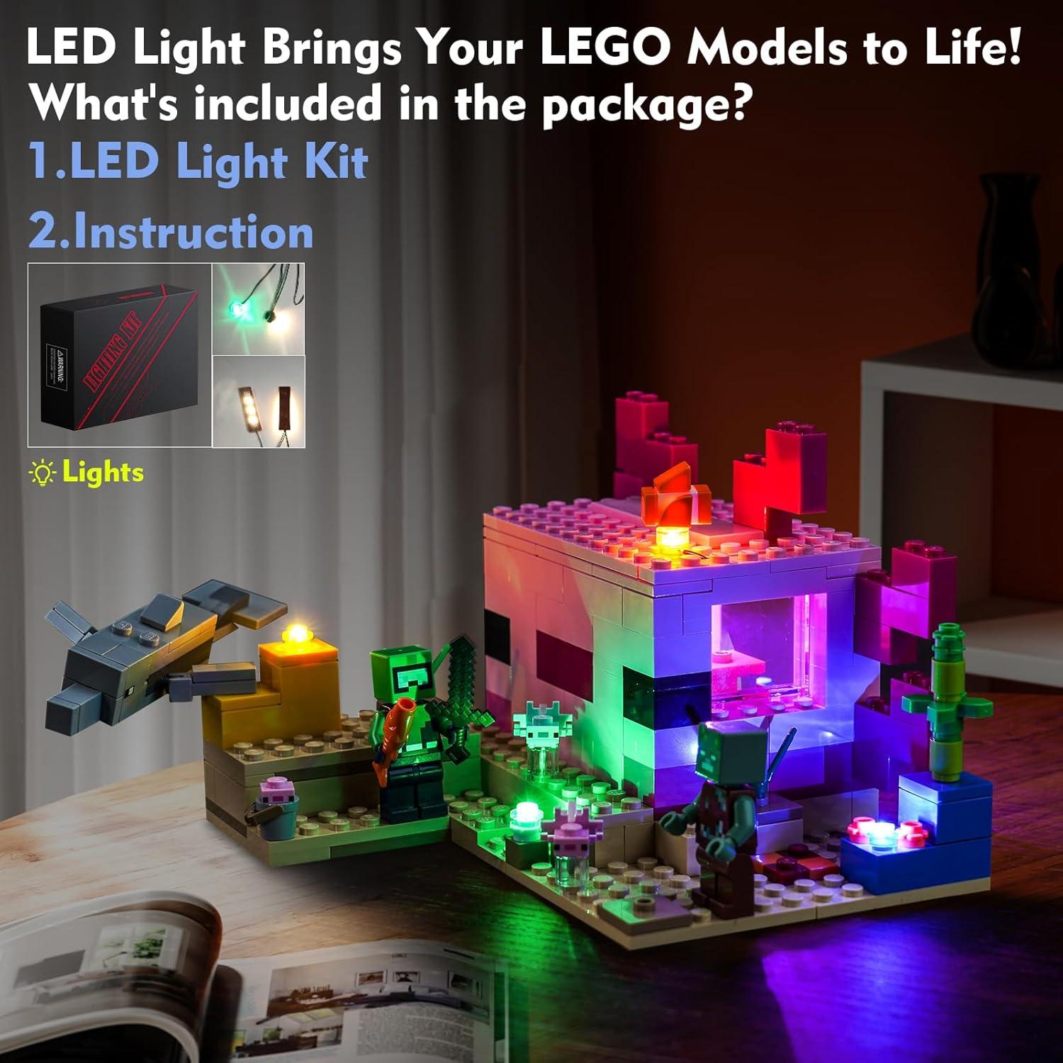 Kit de Luz LED LocoLee para LEGO Minecraft 21247 - Fácil Instalación