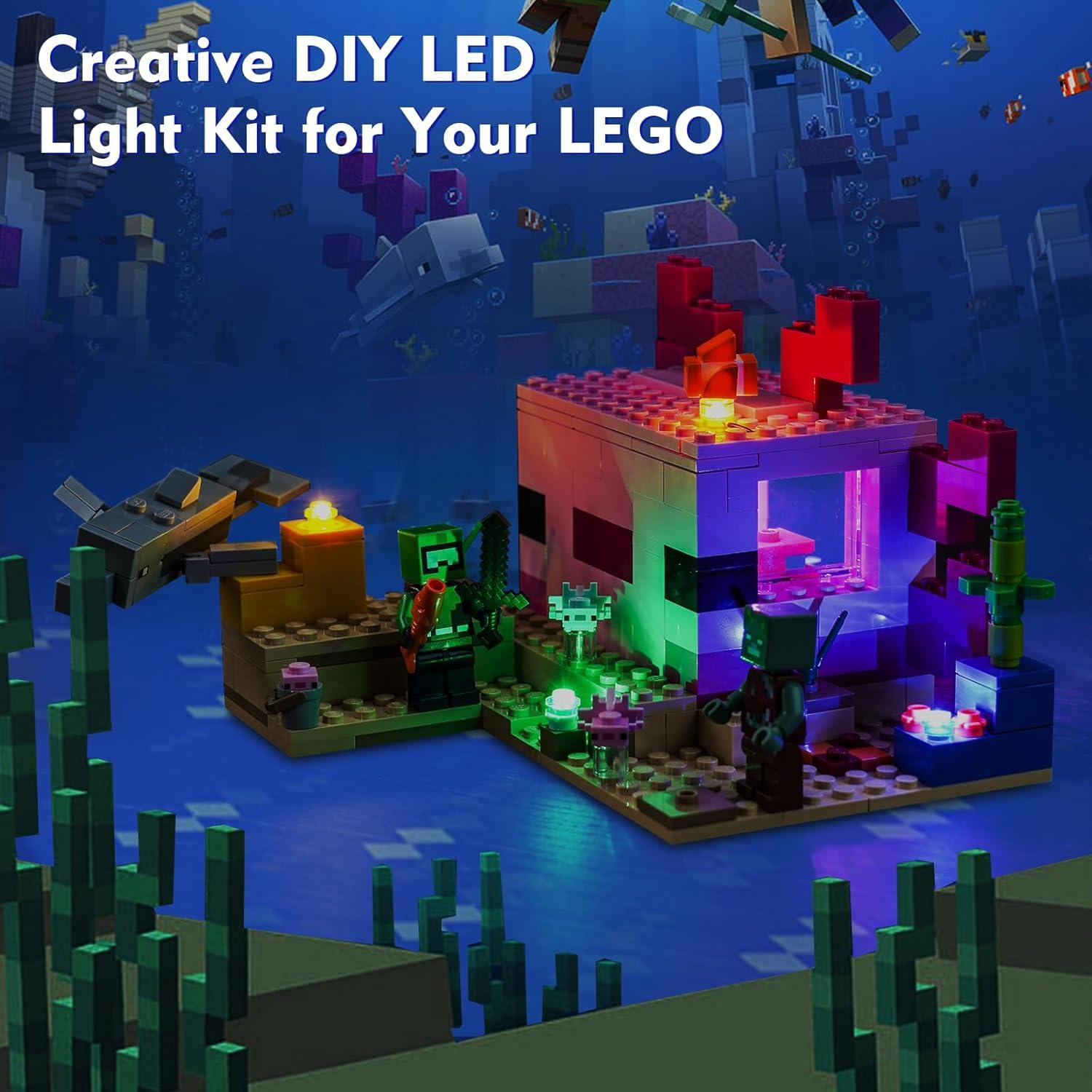 Kit de Luz LED LocoLee para LEGO Minecraft 21247 - Fácil Instalación
