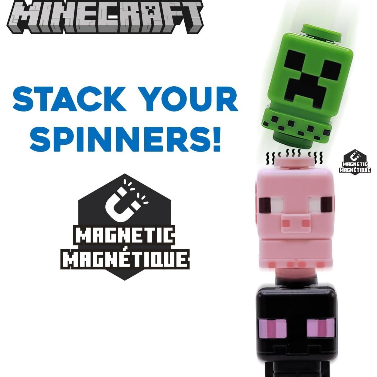 Spinner Antiestrés Minecraft Just Toys - Alex, Creeper, Panda, Enderman, Cerdo