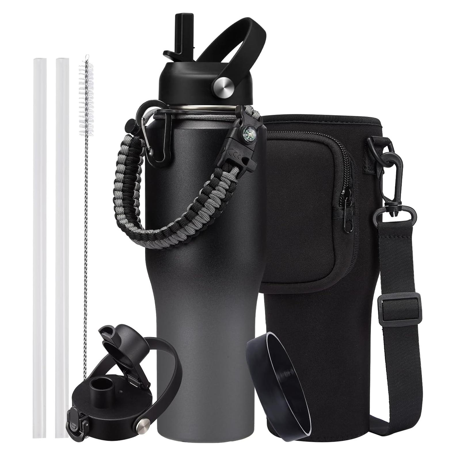 Botella de Agua Aislada RRYFOUR 0,95L con Pajilla y Asa