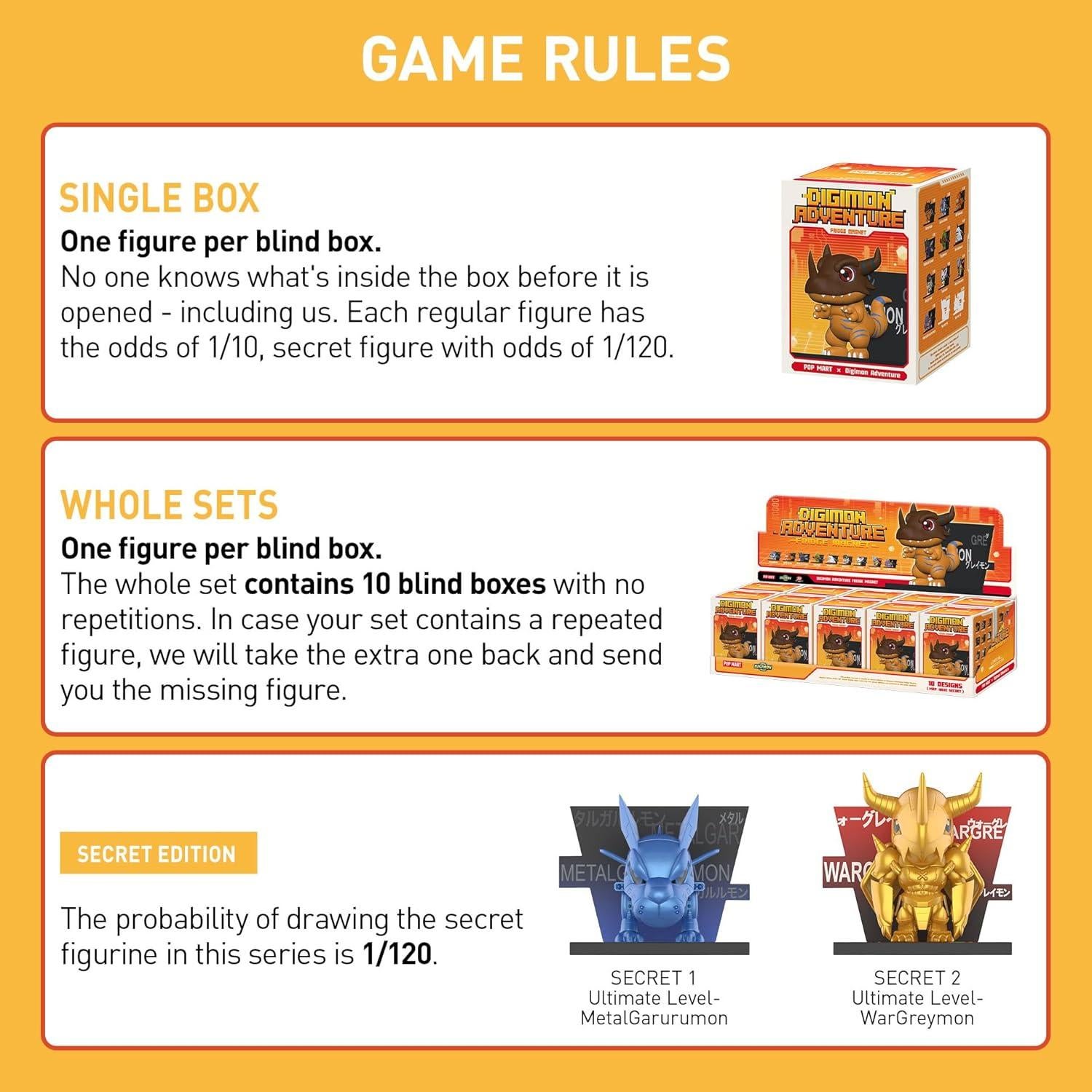 Figuras de Imán de Nevera Pop Mart Digimon Adventure - Juego Completo