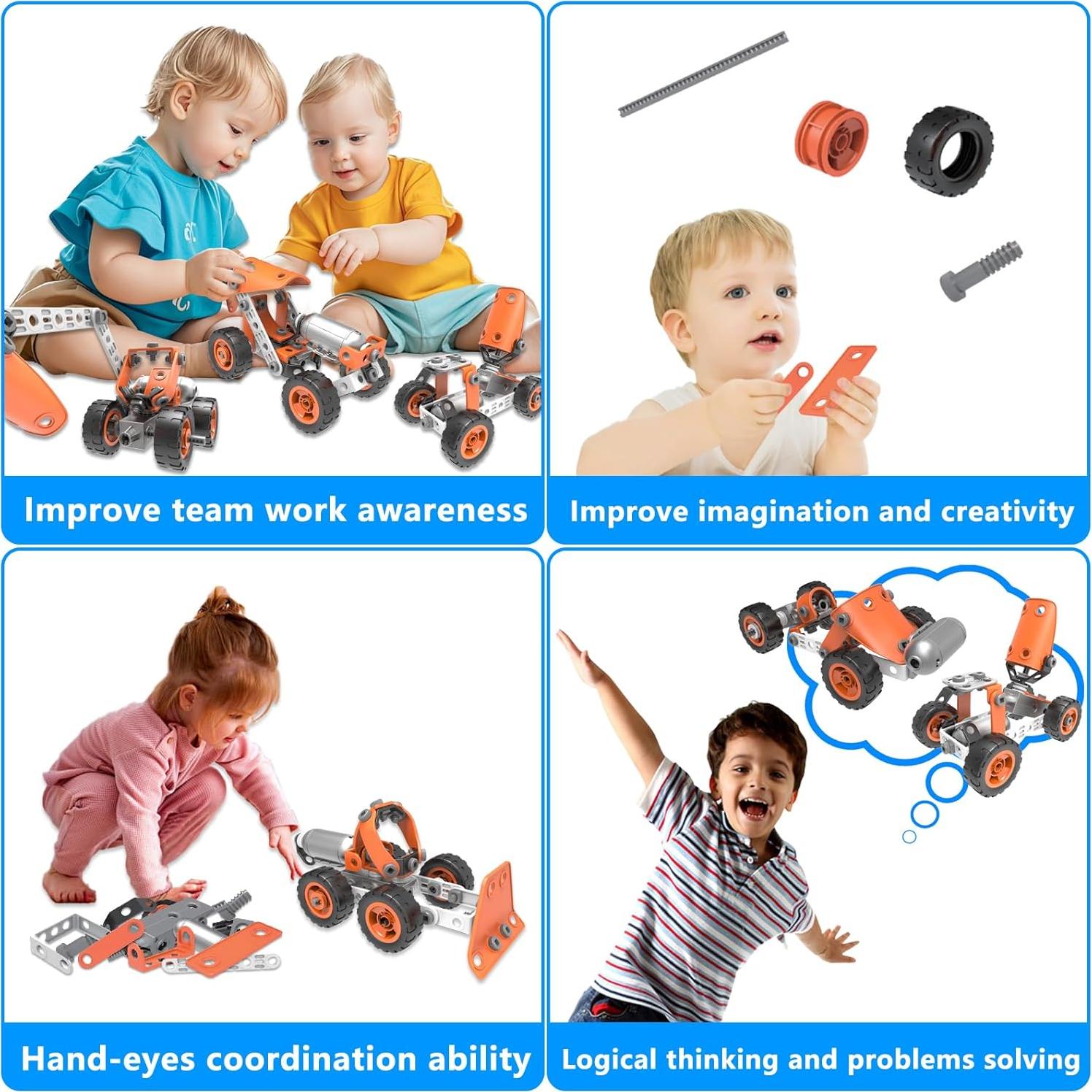 Juguete de Construcción STEM Shozaar 10 en 1 para Niños 4-8 Años