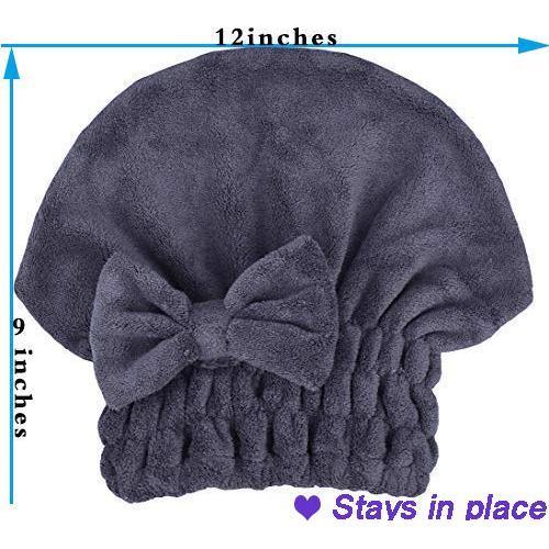 Toallas de Secado de Cabello Microfibra MAYOUTH 2pack Gris y Rosa