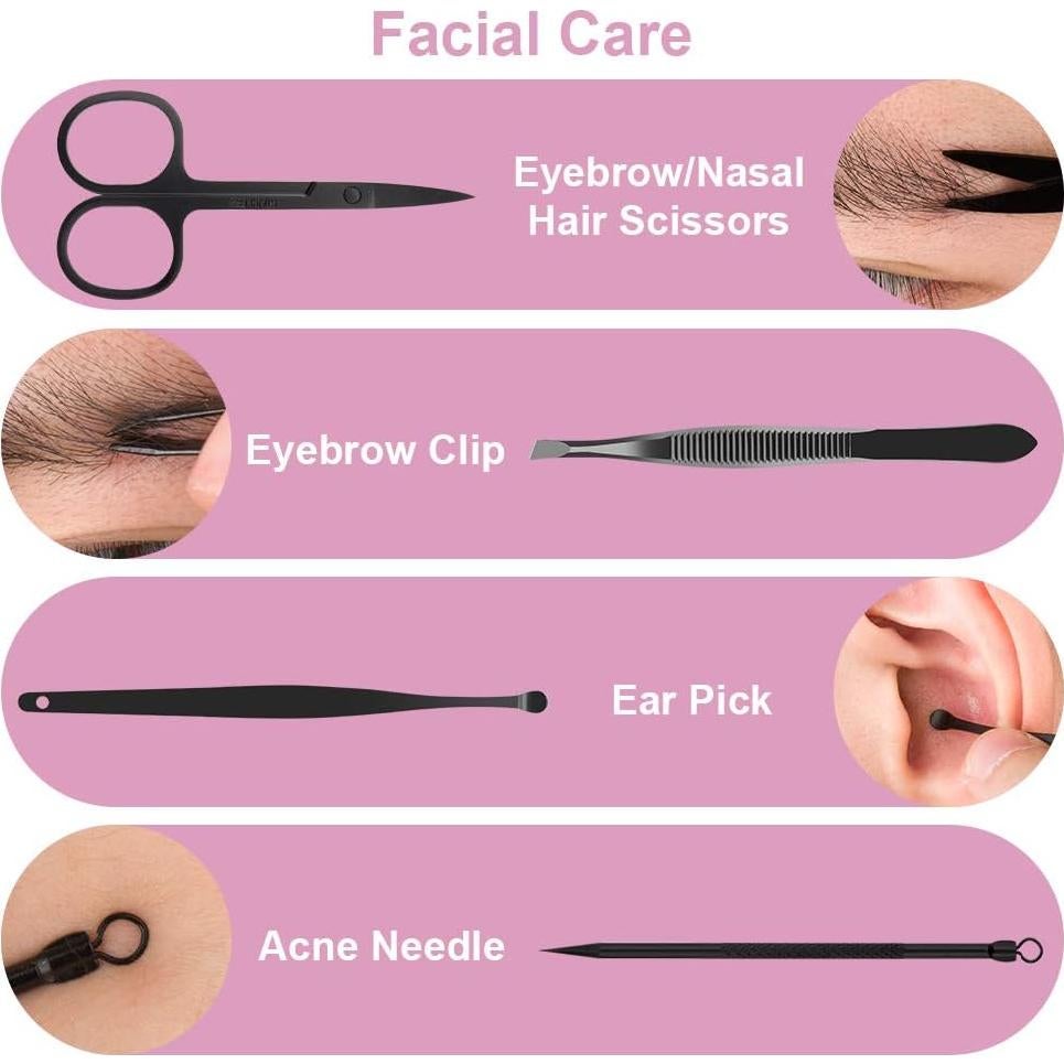 Kit de Manicura OKOM 10 Piezas Acero Inoxidable Antideslizante