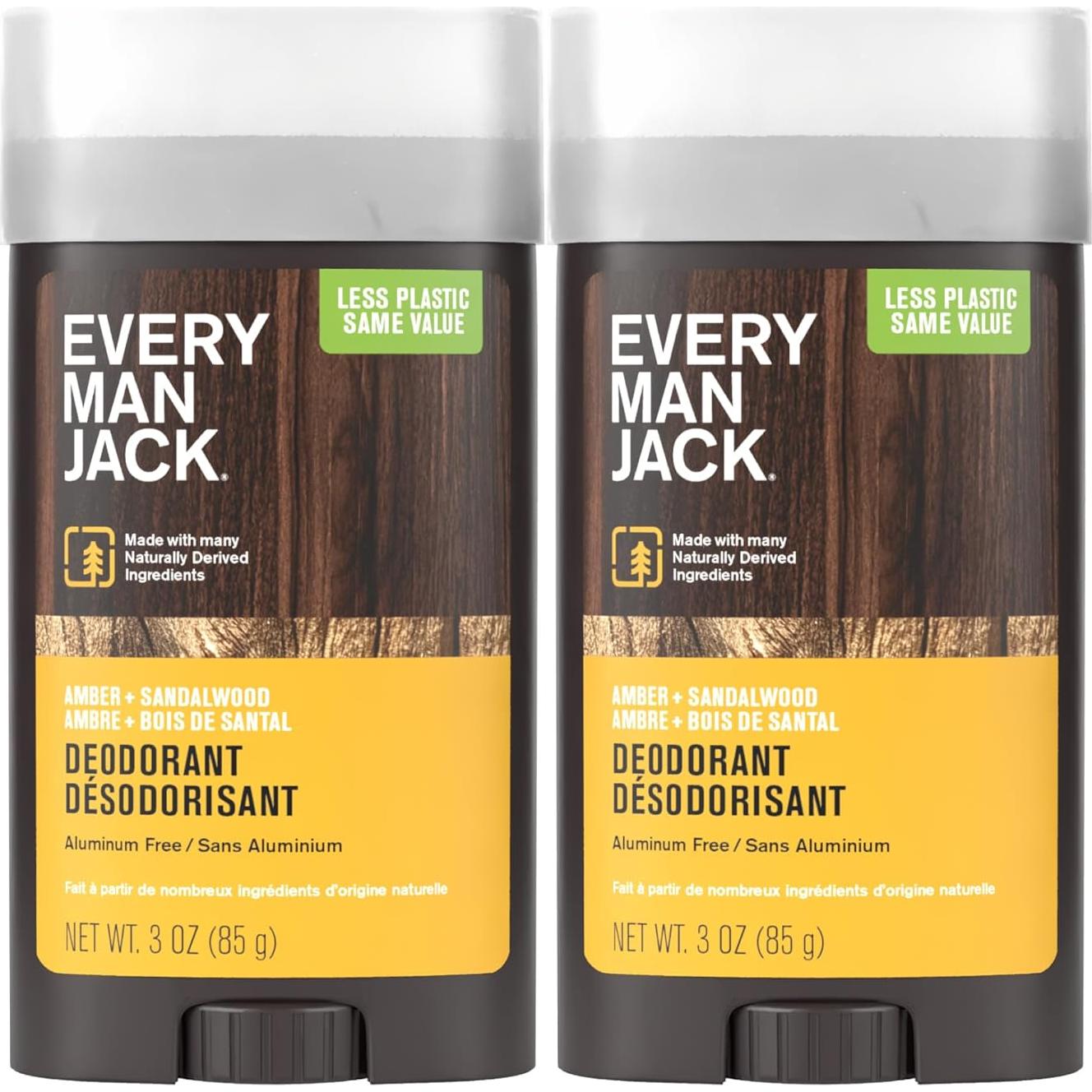 Desodorante Every Man Jack Ámbar + Sándalo 85g - Sin Aluminio