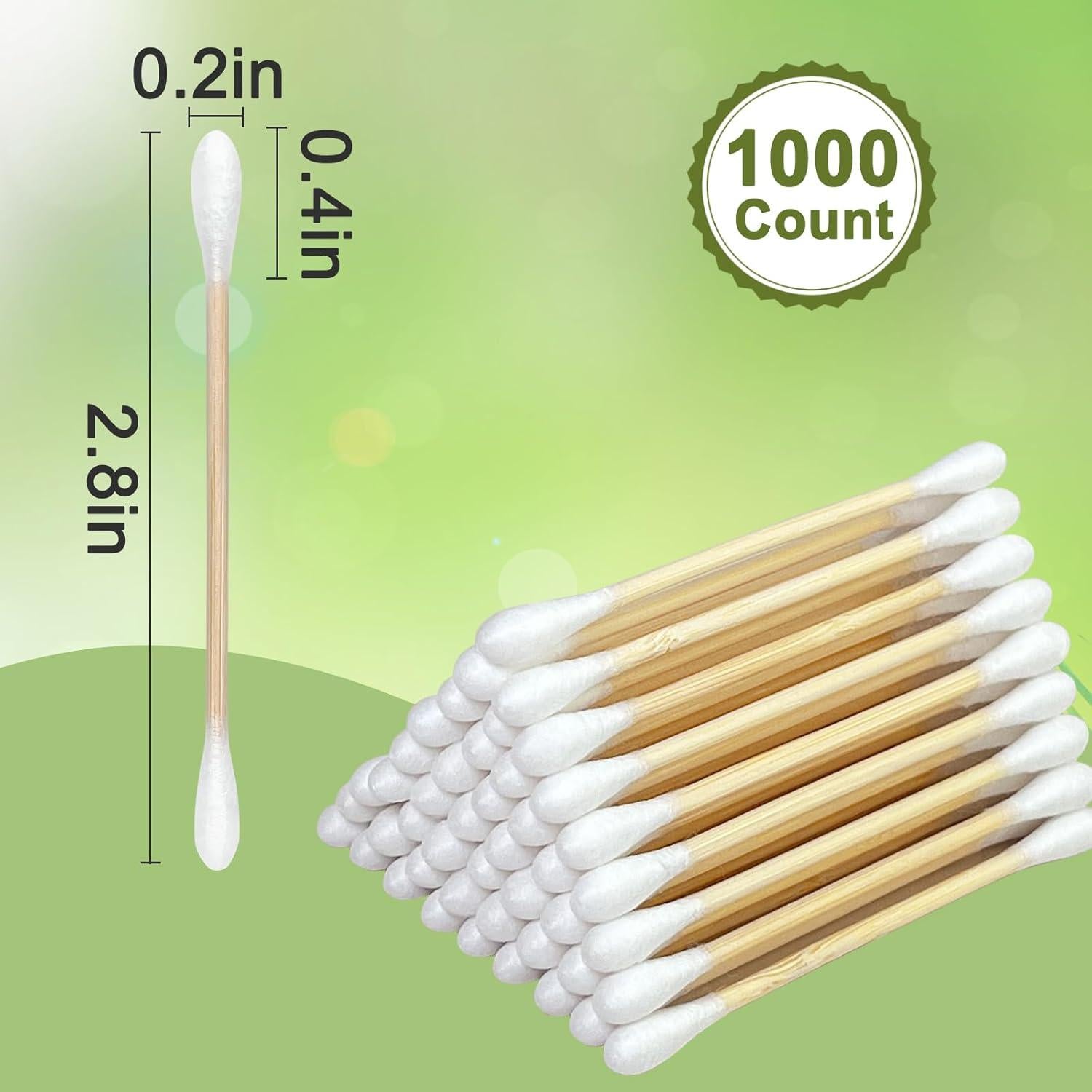 Bastones de Algodón de Bambú Garrelett 1000 ct - Suaves y Ecológicos