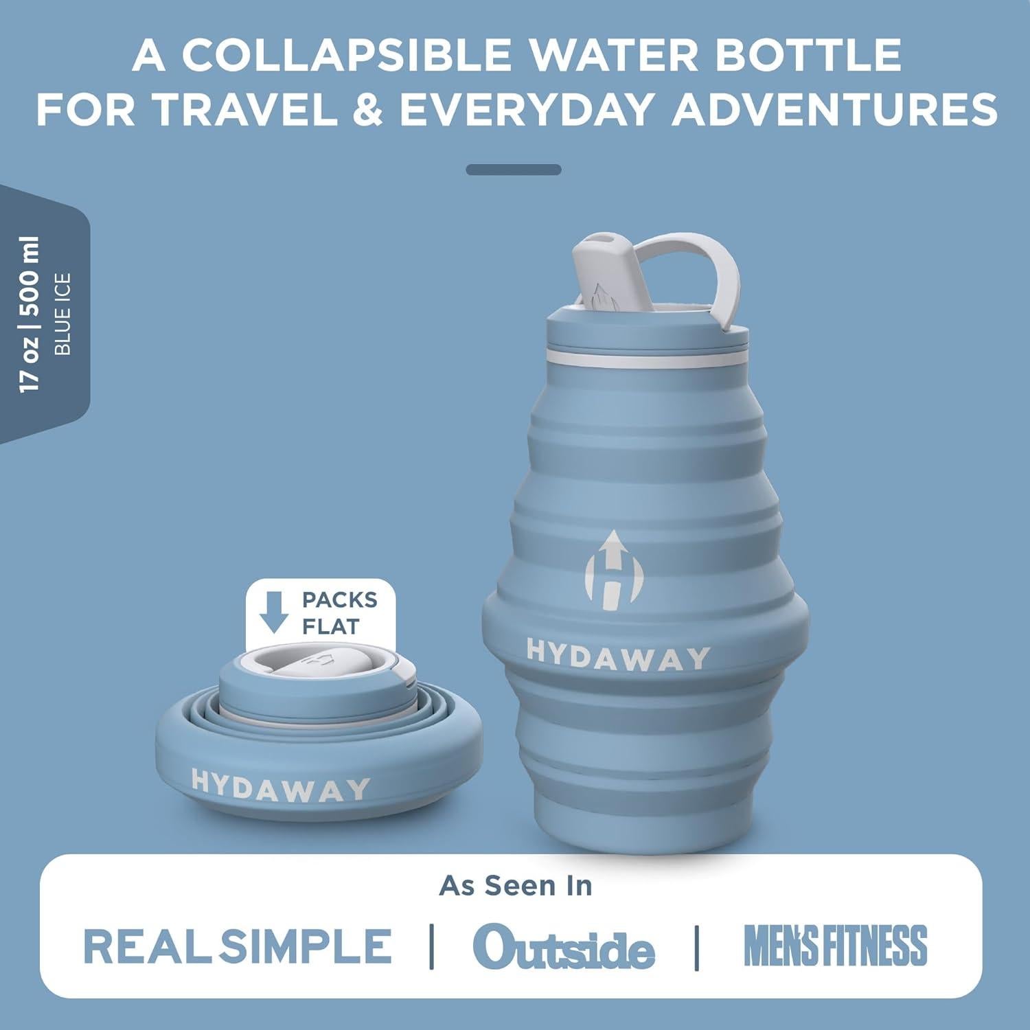 Botella de Agua Plegable HYDAWAY 500ml - Ligera y Ecoamigable