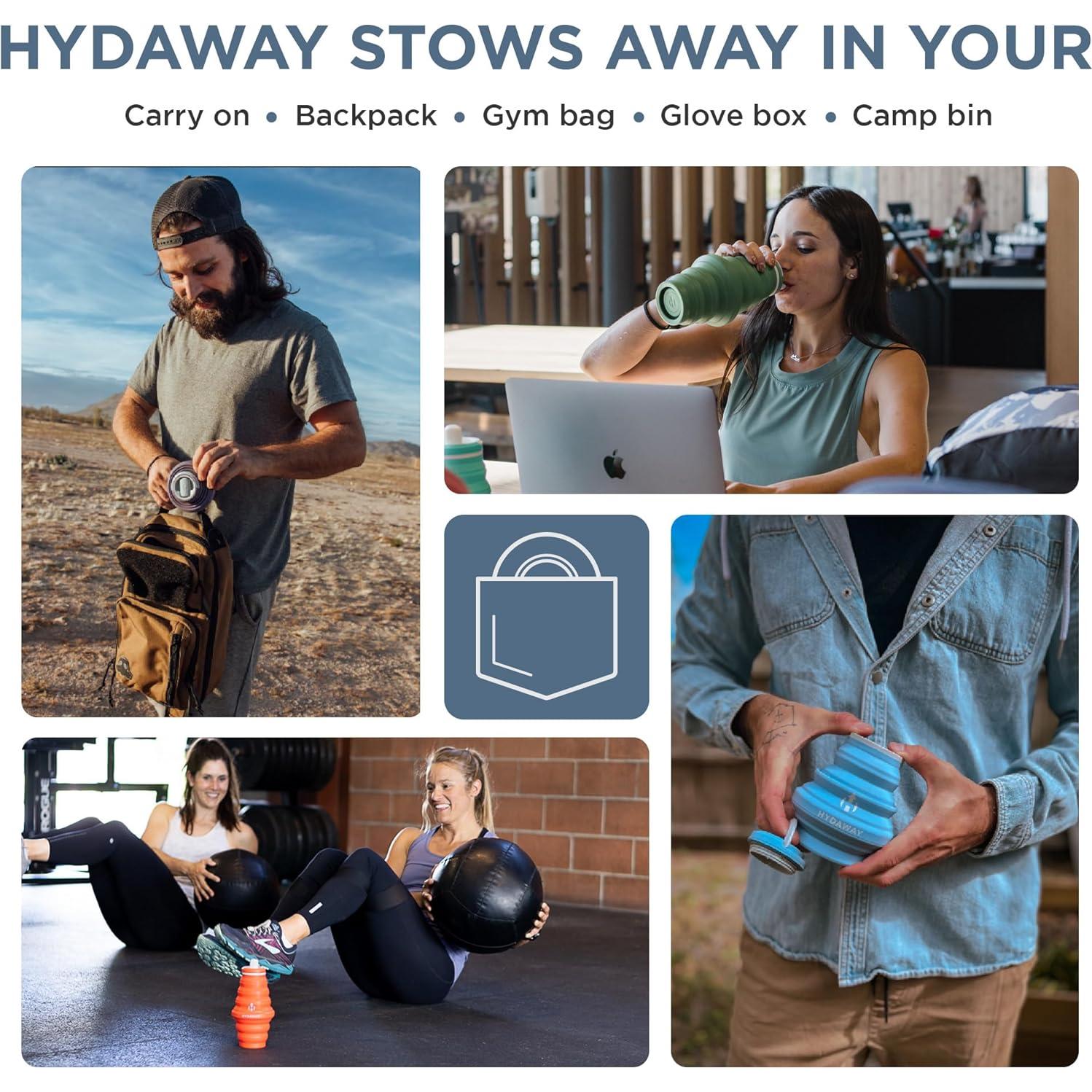 Botella de Agua Plegable HYDAWAY 500ml - Ligera y Ecoamigable