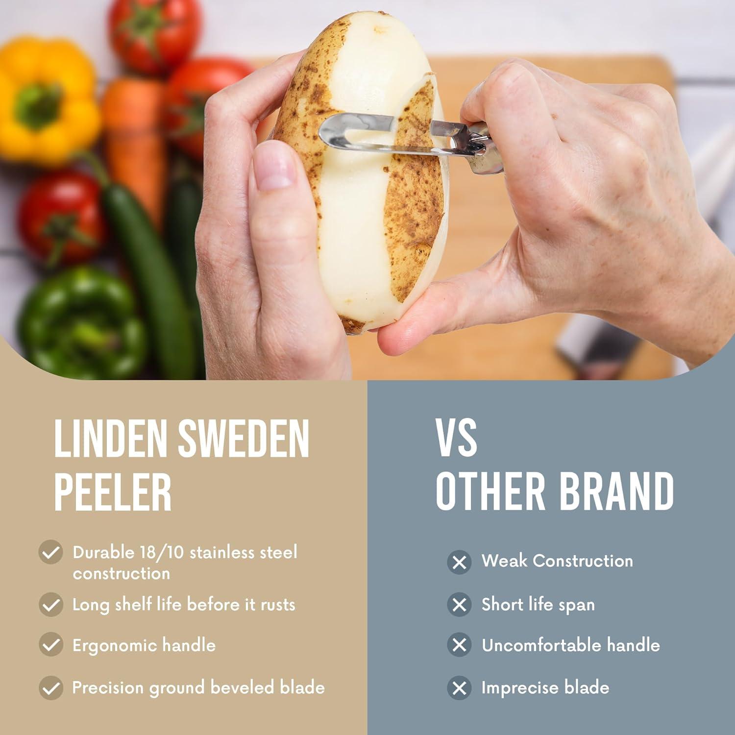 Pelador de Verduras Ergonómico Linden Suecia - Acero Inoxidable