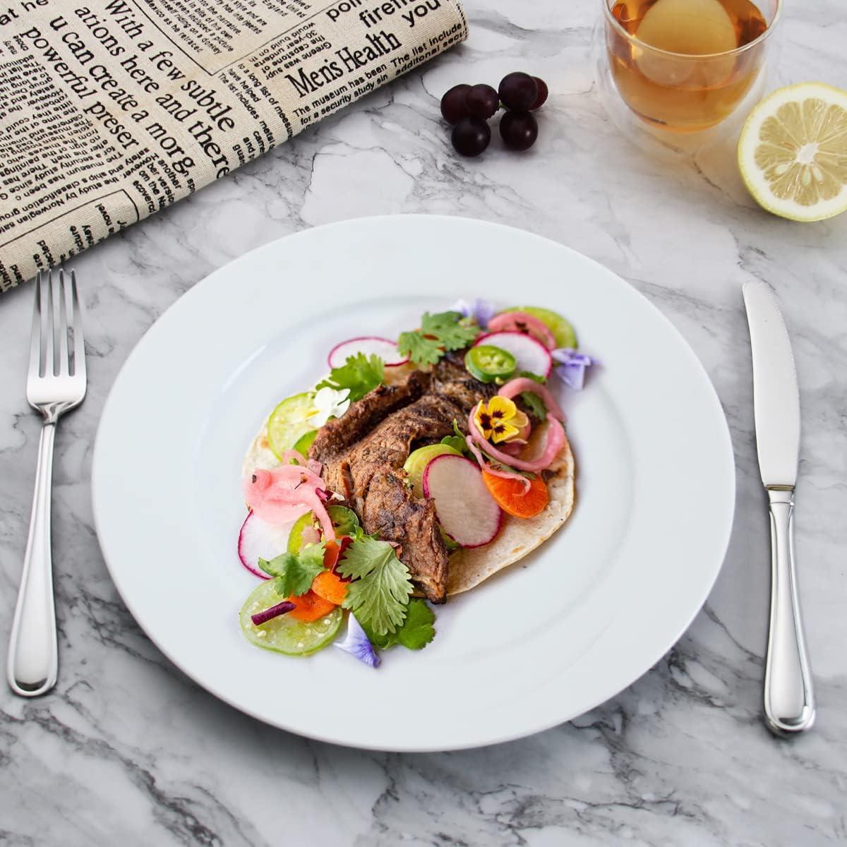 Juego de Cuchillos de Cena HISSF 6 Piezas Acero Inoxidable Plateado