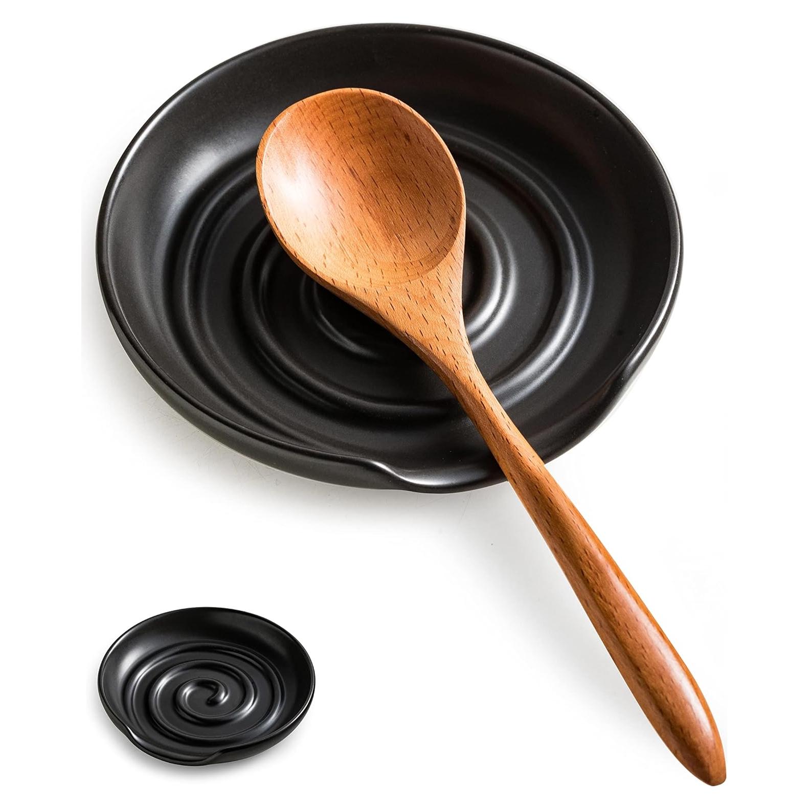 Reposapucheros Cormomu Negro para Cocina - Soporte Grande Cerámica