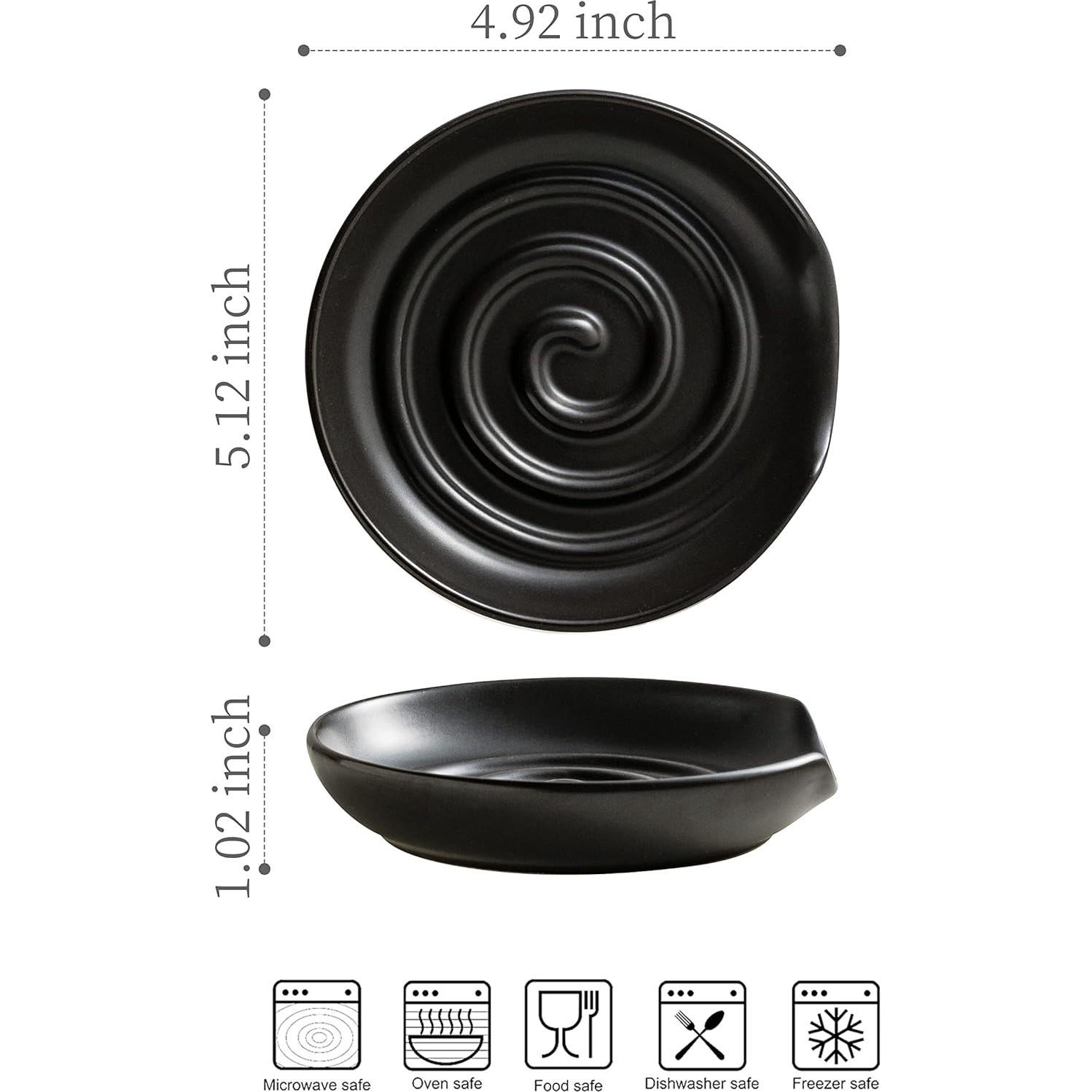 Reposapucheros Cormomu Negro para Cocina - Soporte Grande Cerámica