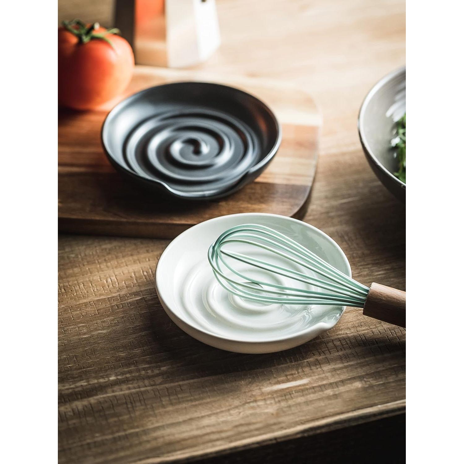 Reposapucheros Cormomu Negro para Cocina - Soporte Grande Cerámica