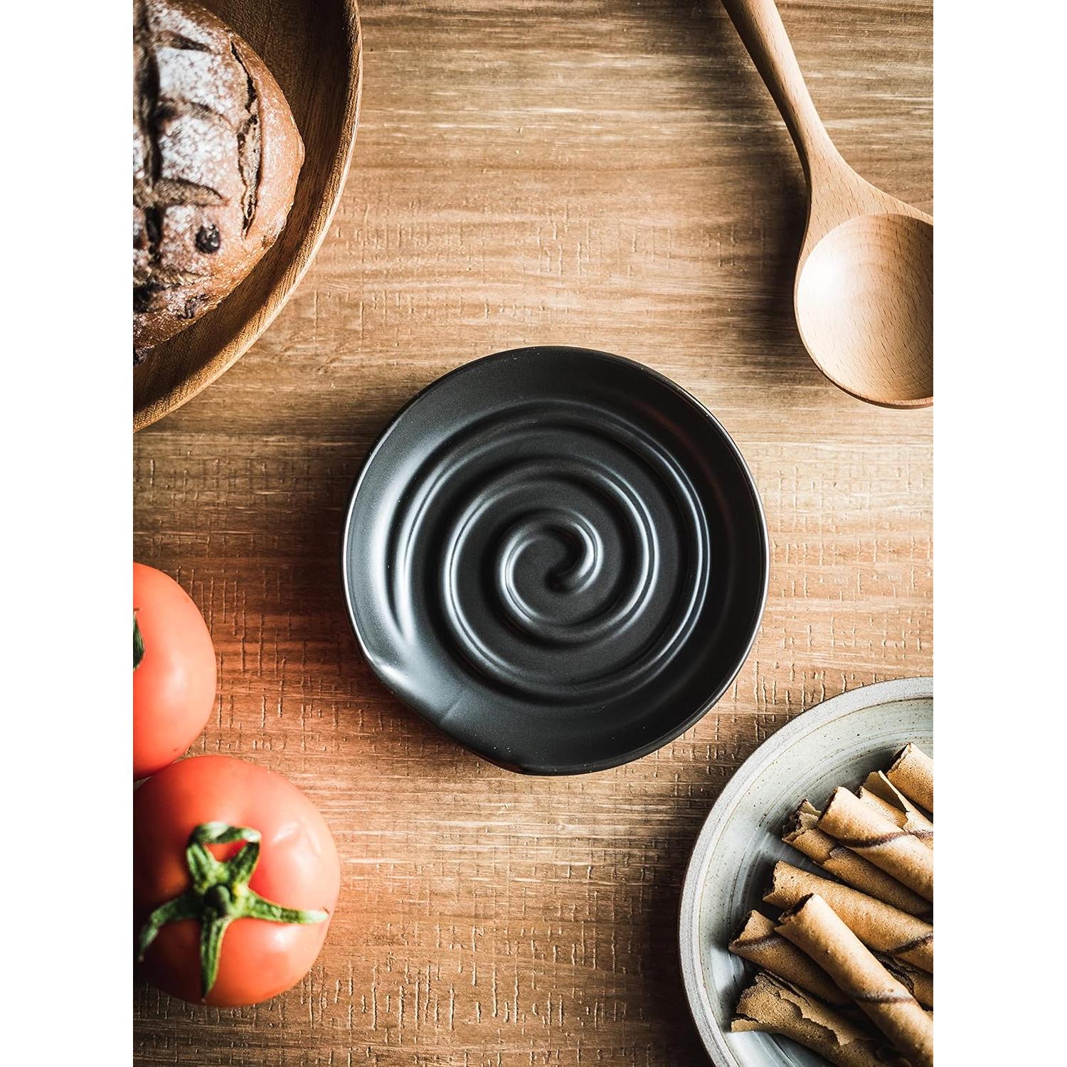 Reposapucheros Cormomu Negro para Cocina - Soporte Grande Cerámica