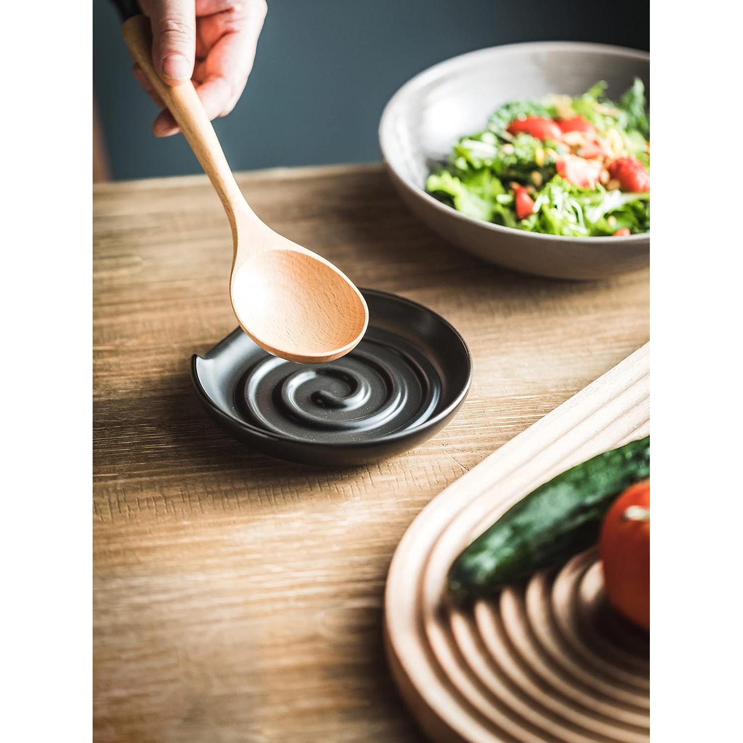 Reposapucheros Cormomu Negro para Cocina - Soporte Grande Cerámica