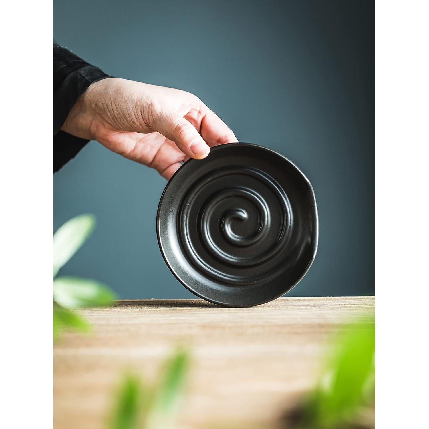 Reposapucheros Cormomu Negro para Cocina - Soporte Grande Cerámica