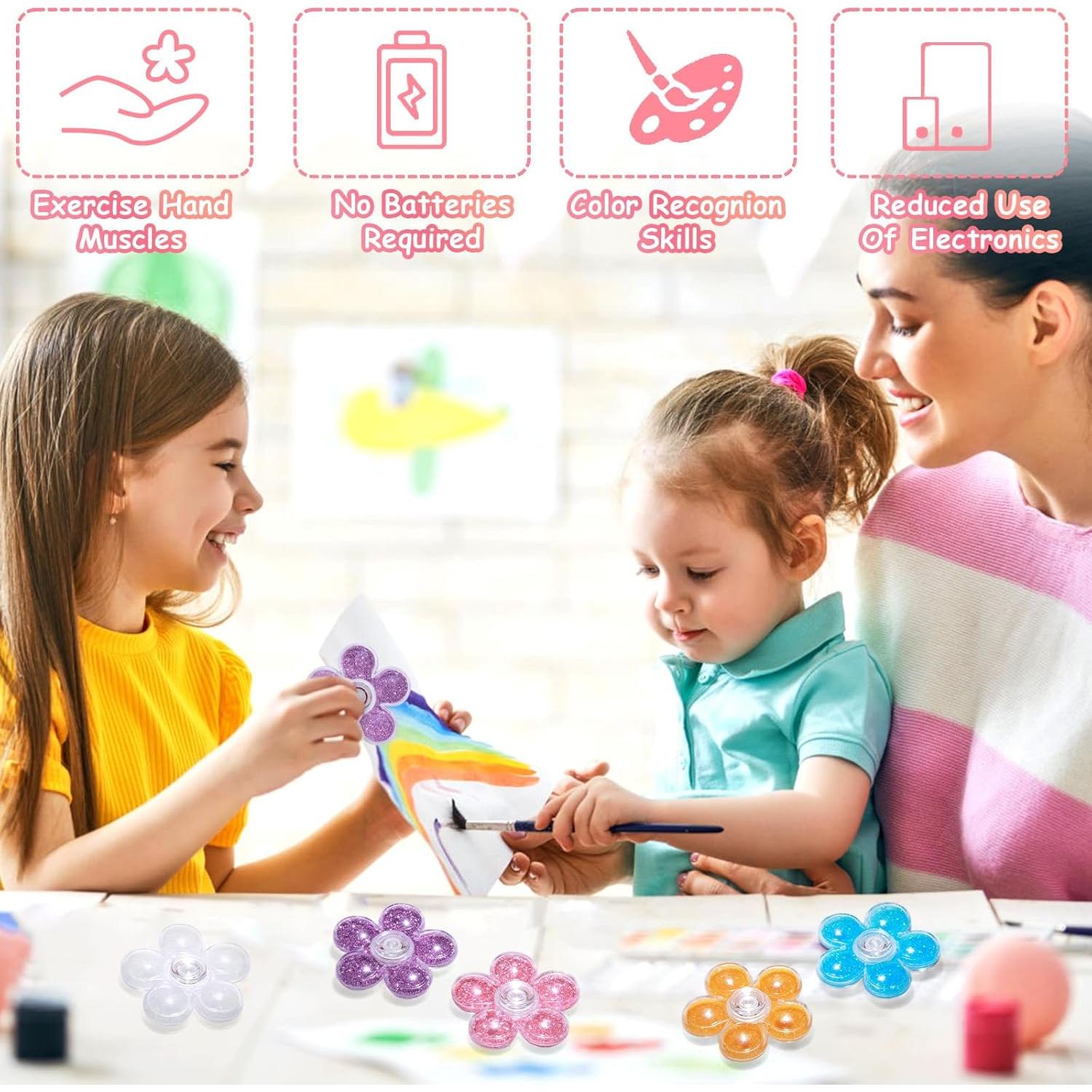 Spinner Antiestrés SCIONE 5Pack con Brillo Colorido 100g