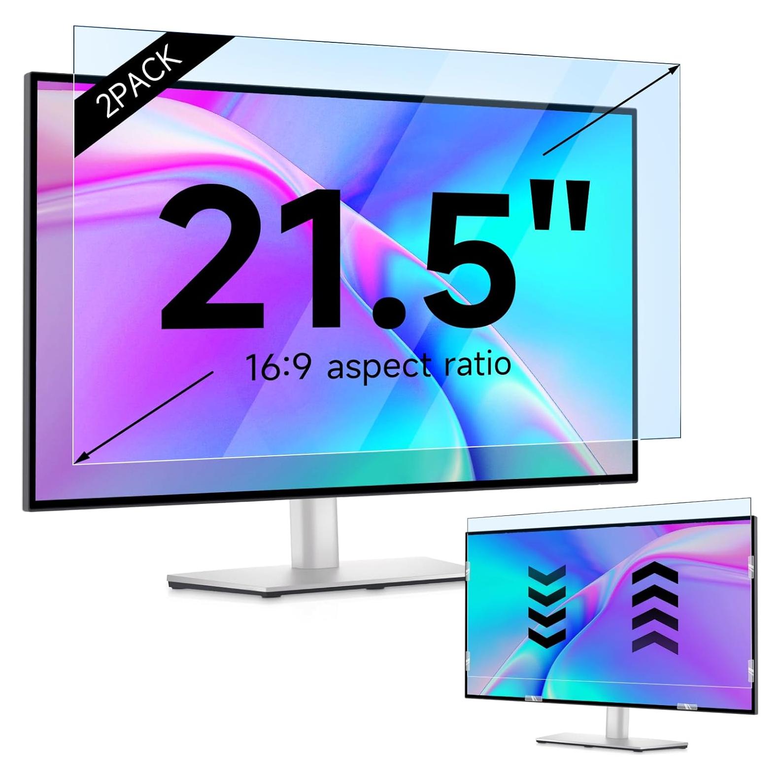 IPROKKO 2 Pack Filtro Pantalla 21.5" Anti Luz Azul 16:9