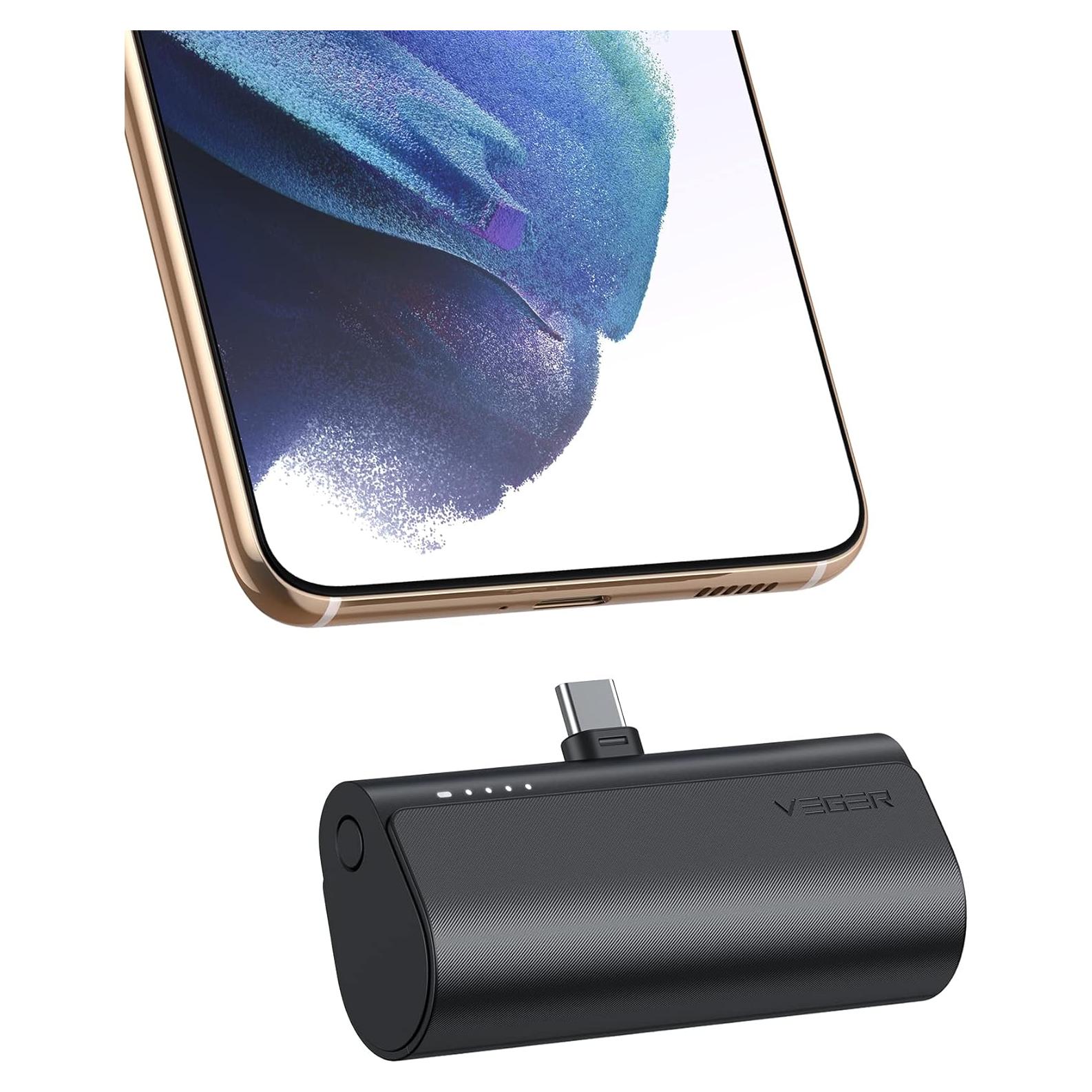Cargador Portátil VEGER 5000mAh USB C Carga Rápida 20W
