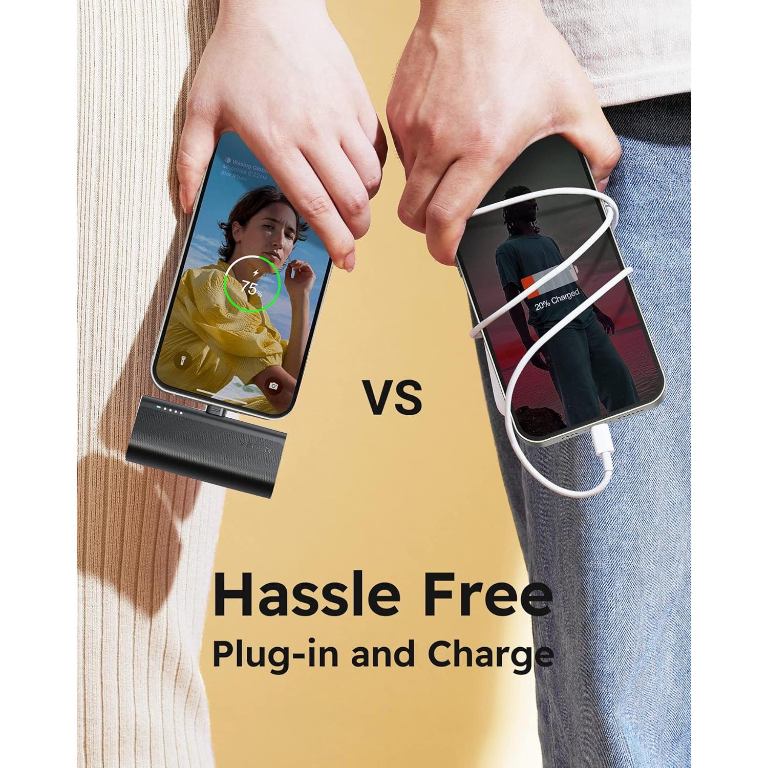 Cargador Portátil VEGER 5000mAh USB C Carga Rápida 20W