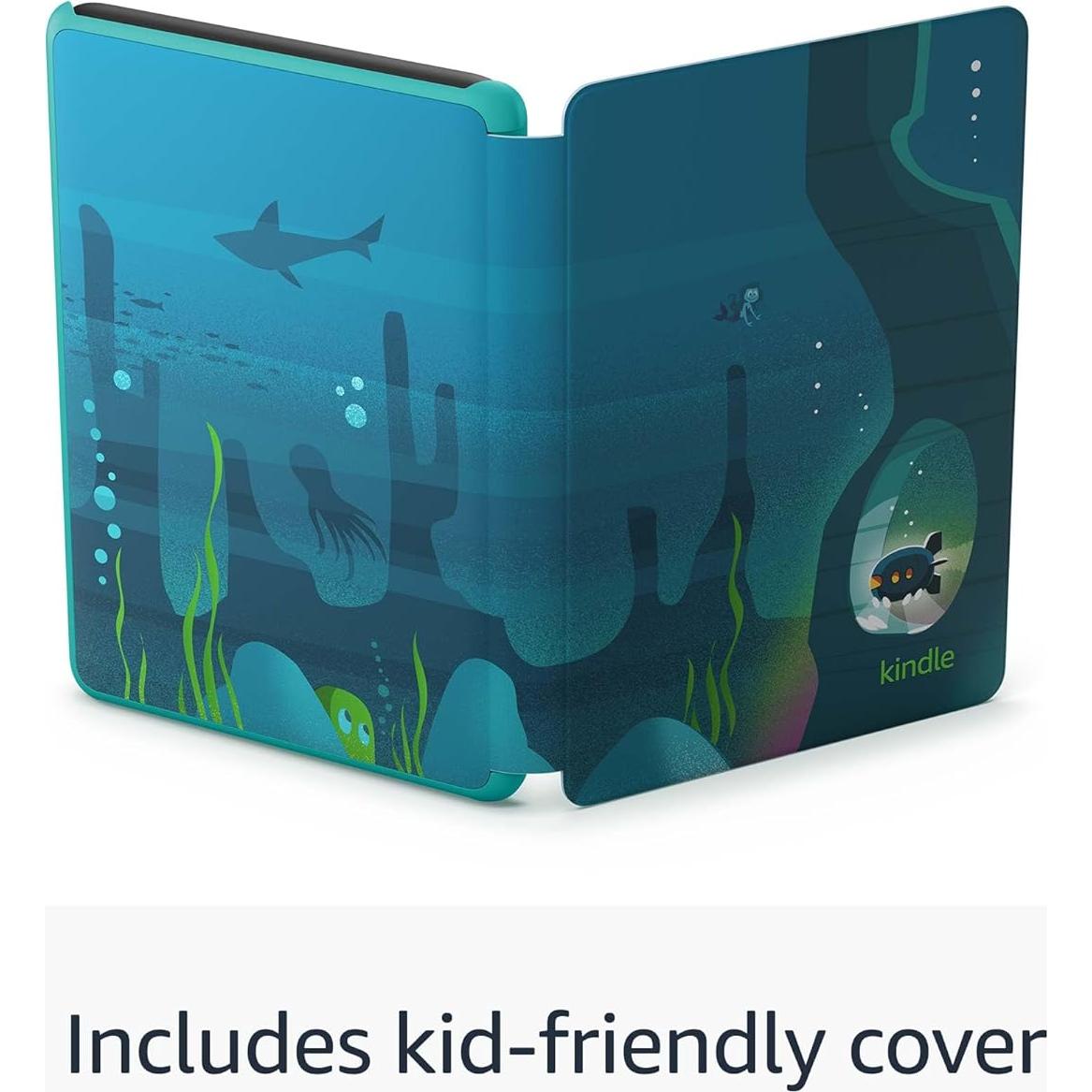 Amazon Kindle Kids 16GB (newest model) - If it breaks, we will replace it, includes ad-free books and cover, with glare-free display, faster page turns - Ocean Explorer