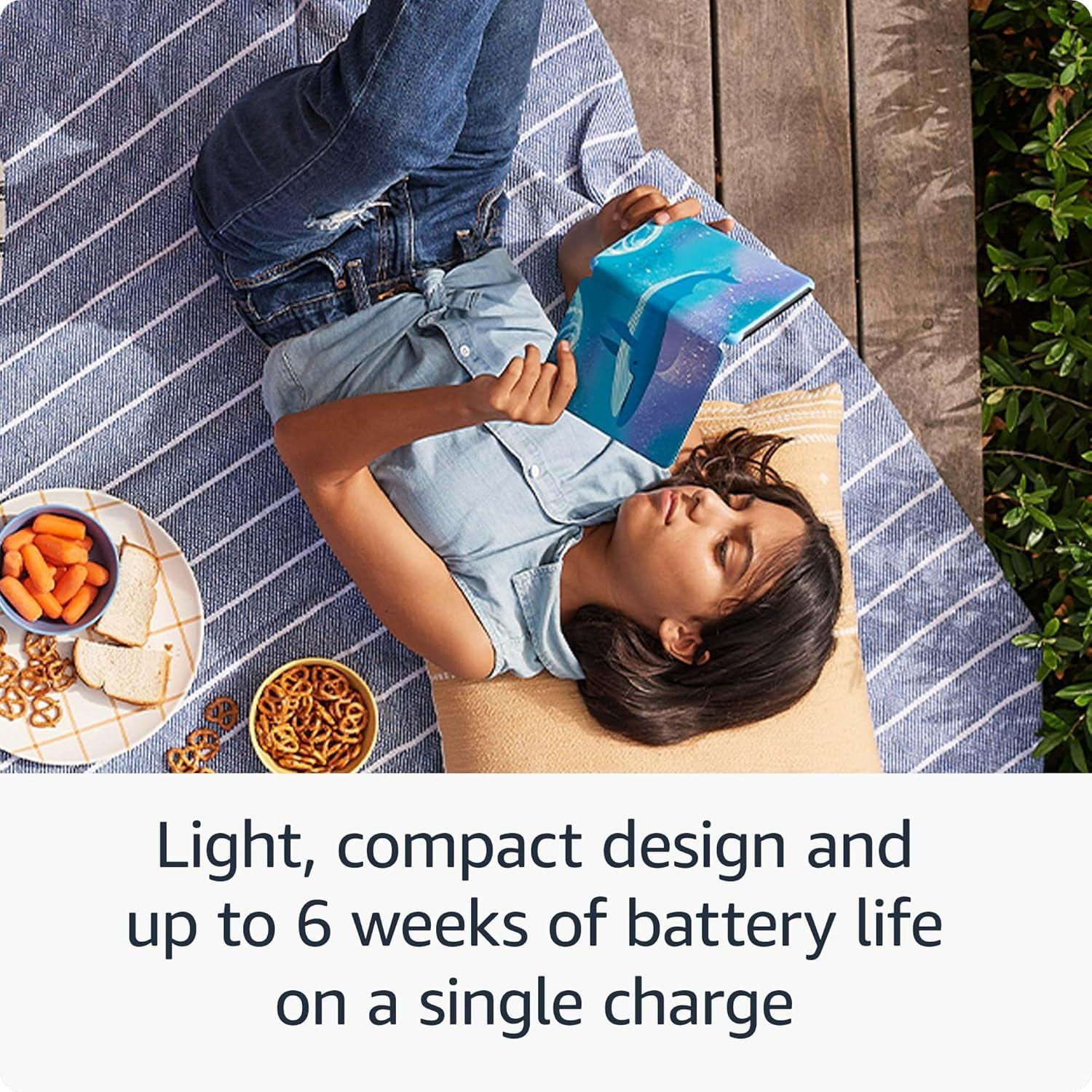 Amazon Kindle Kids 16GB (newest model) - If it breaks, we will replace it, includes ad-free books and cover, with glare-free display, faster page turns - Ocean Explorer