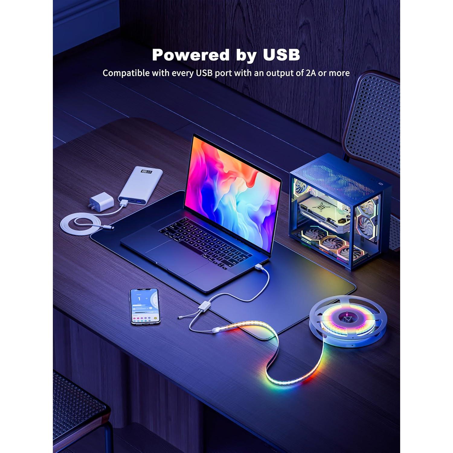 Tira LED RGB Smart IC PAUTIX 2m USB Multicolor Control APP