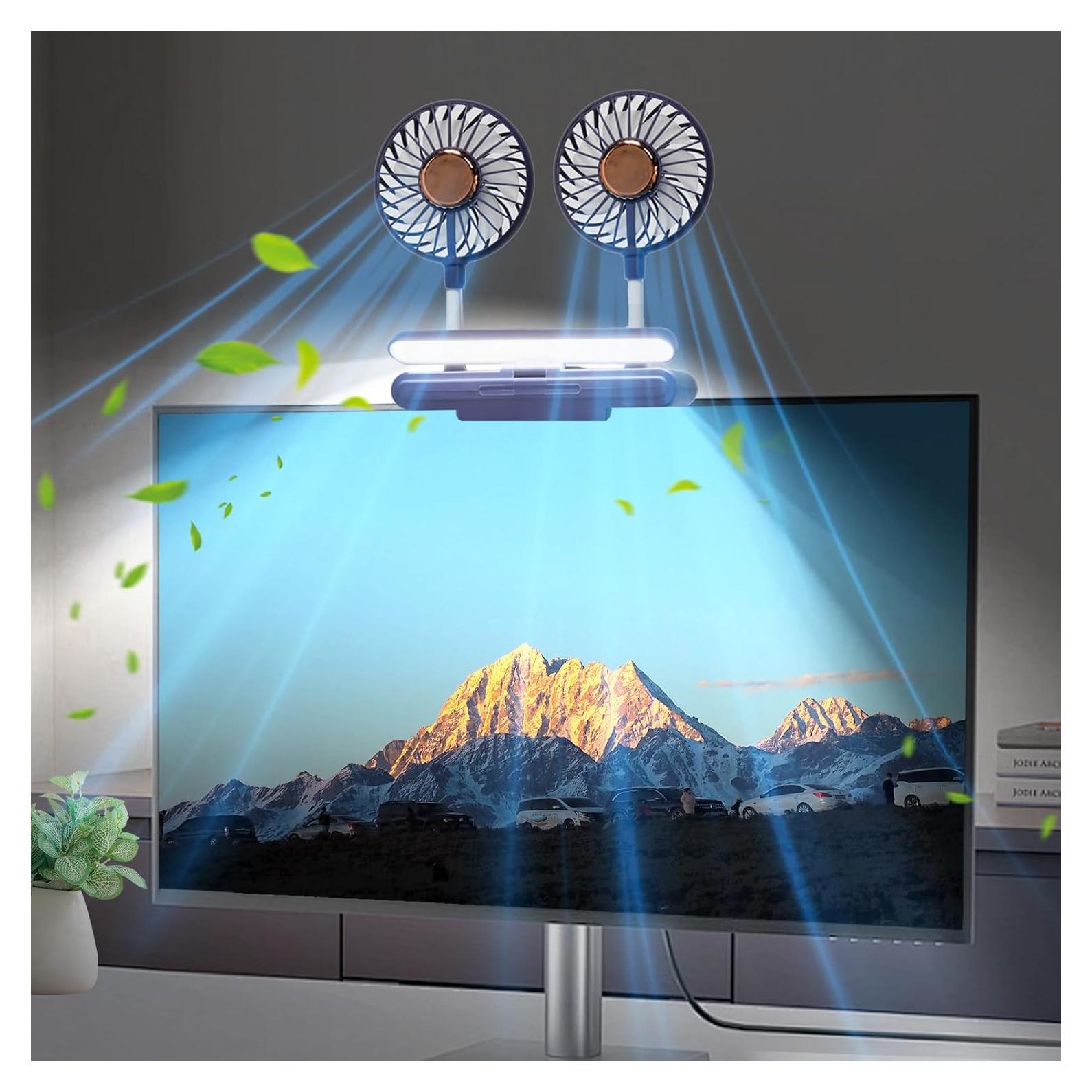 Ventilador de Escritorio THRRLY H26B con Luz LED y Clip