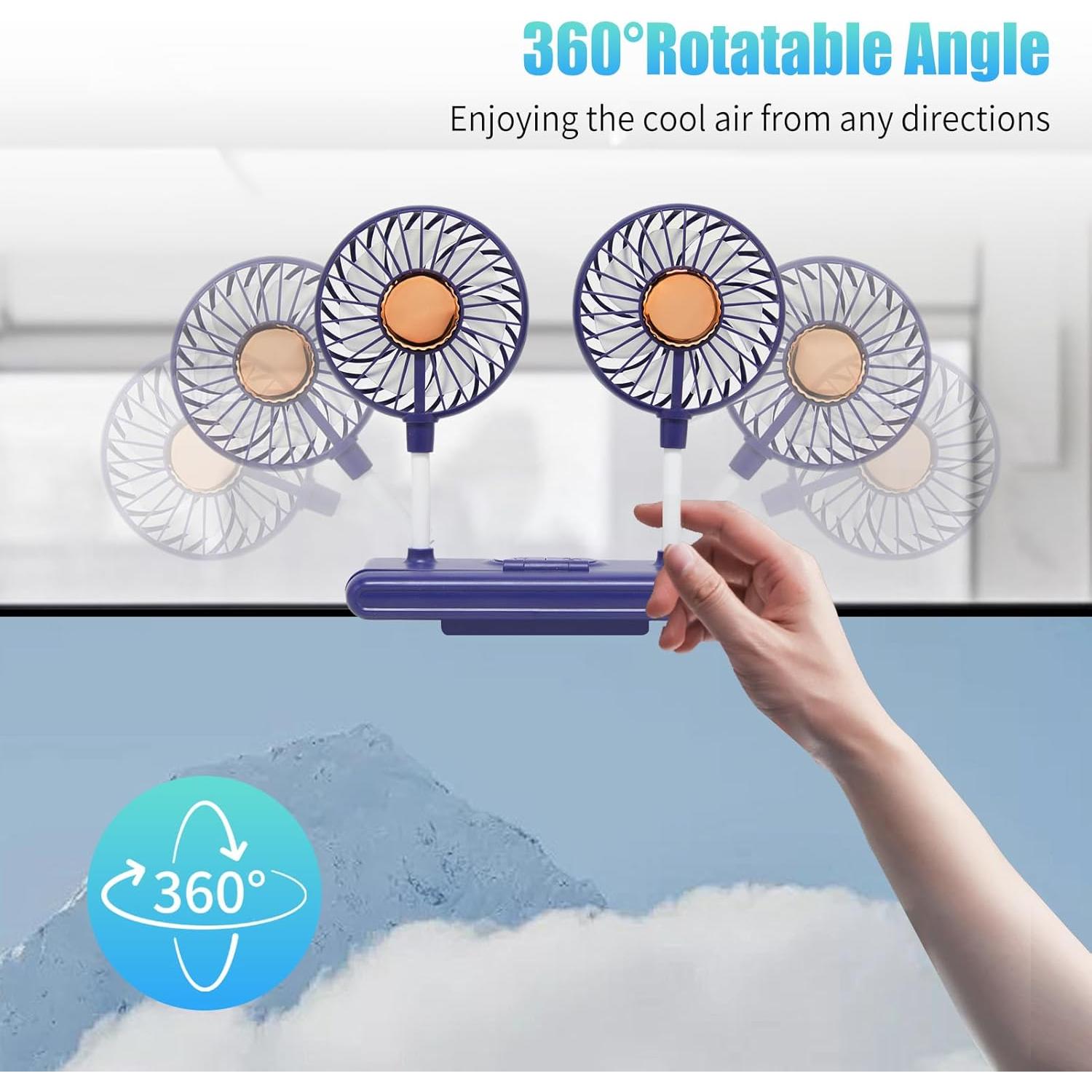 Ventilador de Escritorio THRRLY H26B con Luz LED y Clip