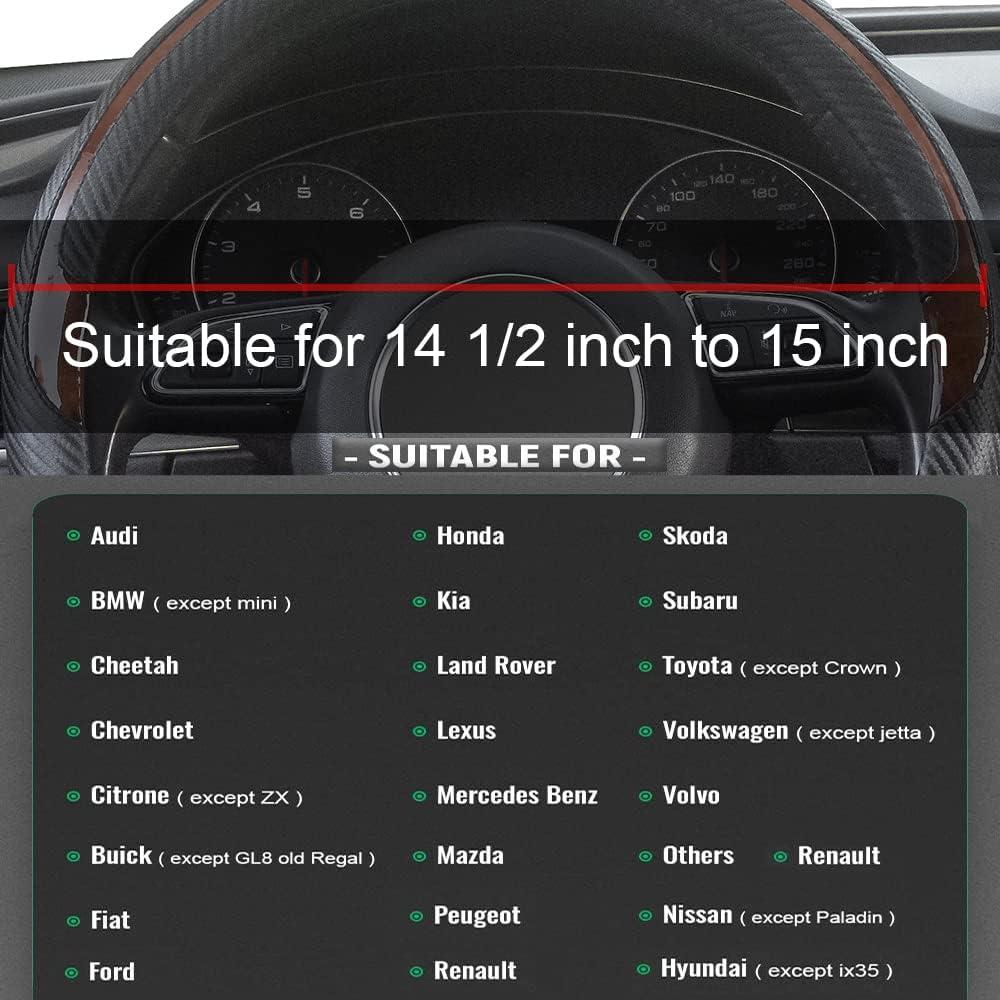 Cubierta de Volante Xizopucy Negra de Cuero Microfibra 37-39 cm