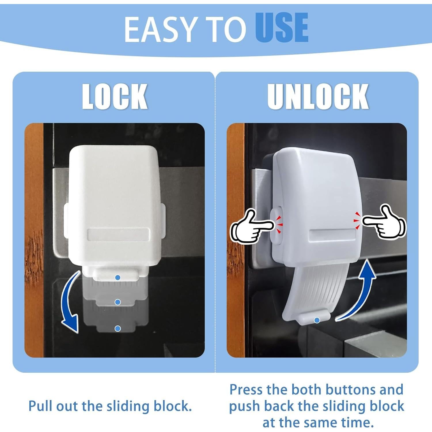 Cerradura de Horno para Niños PILISPARK - 2 Piezas Blanca