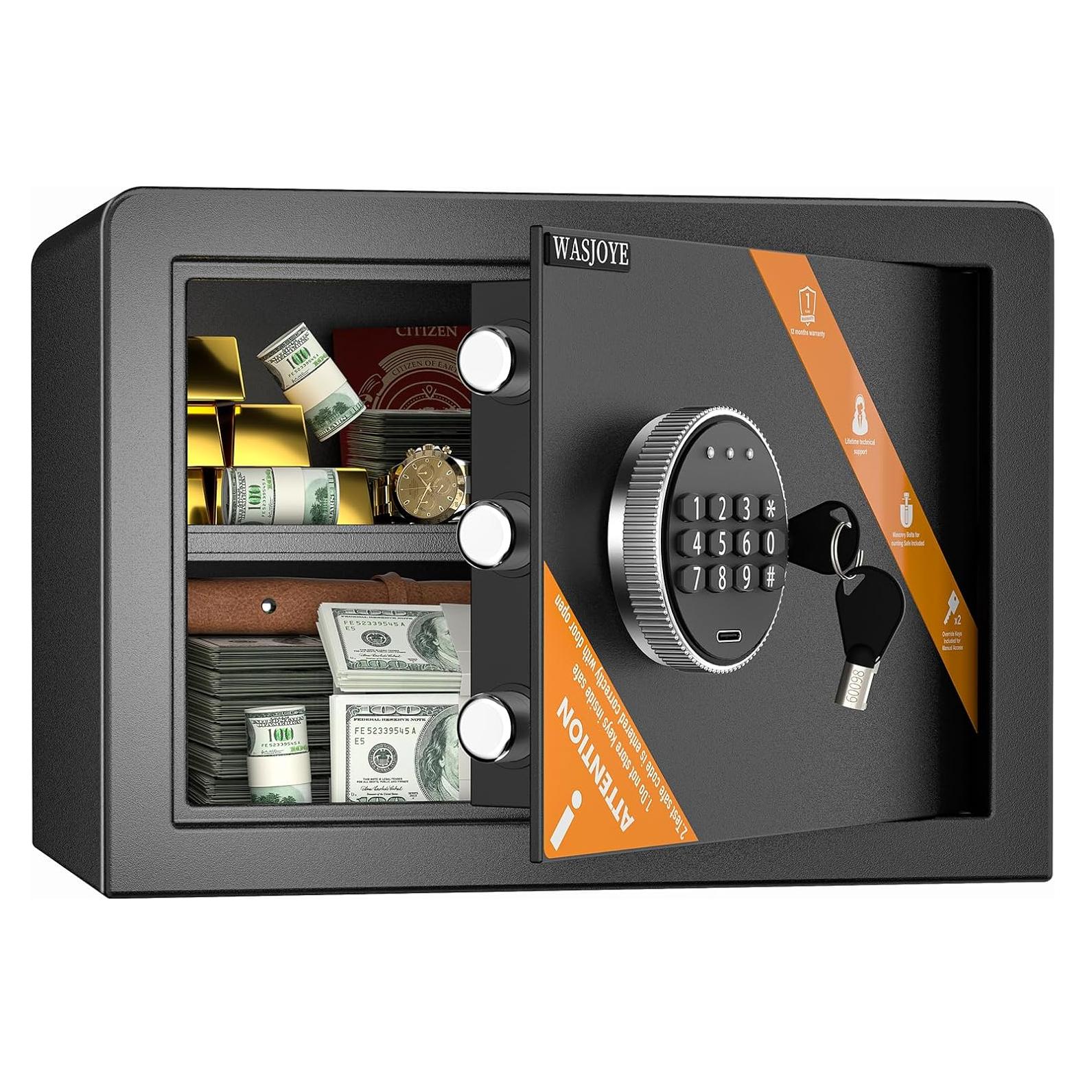 Caja Fuerte Digital WASJOYE 1.2 Pies Cúbicos a Prueba de Fuego