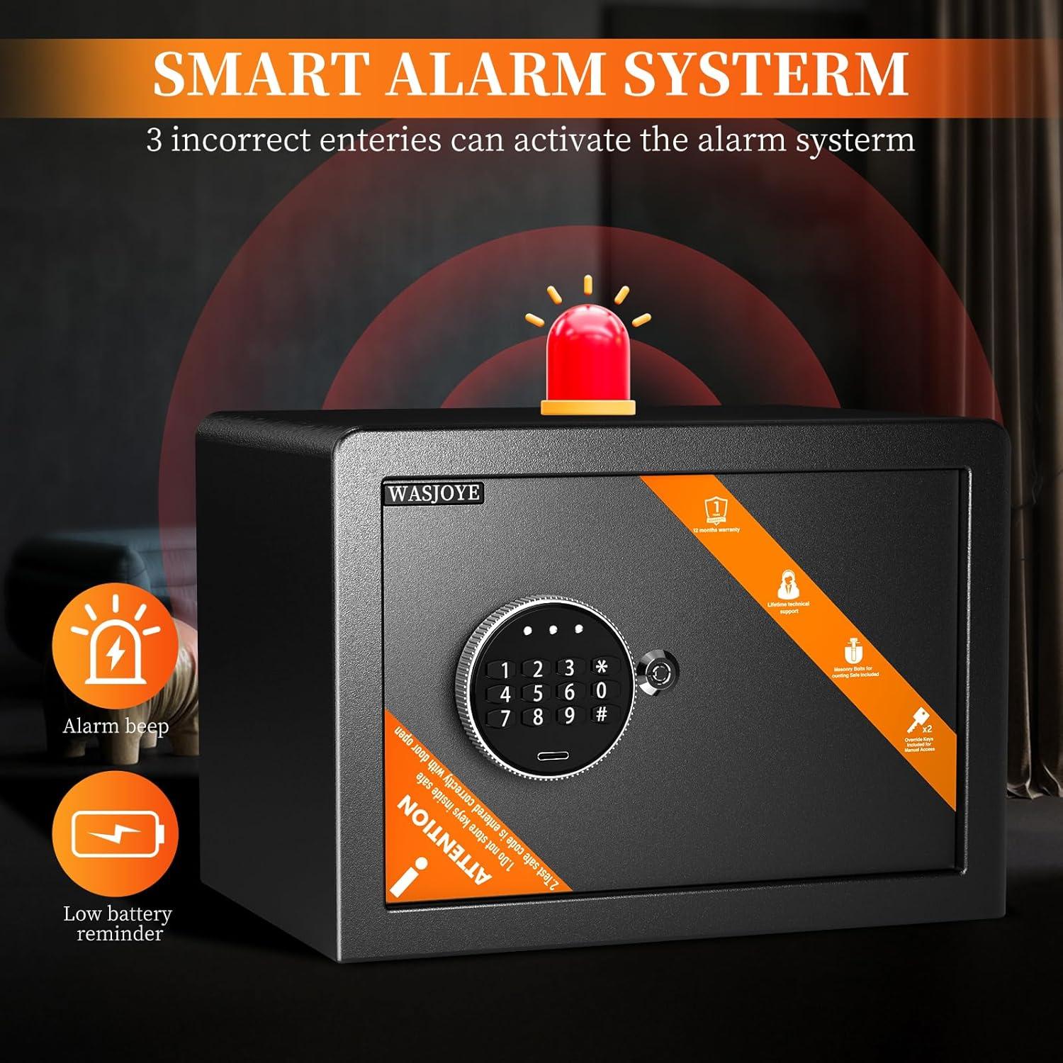Caja Fuerte Digital WASJOYE 1.2 Pies Cúbicos a Prueba de Fuego