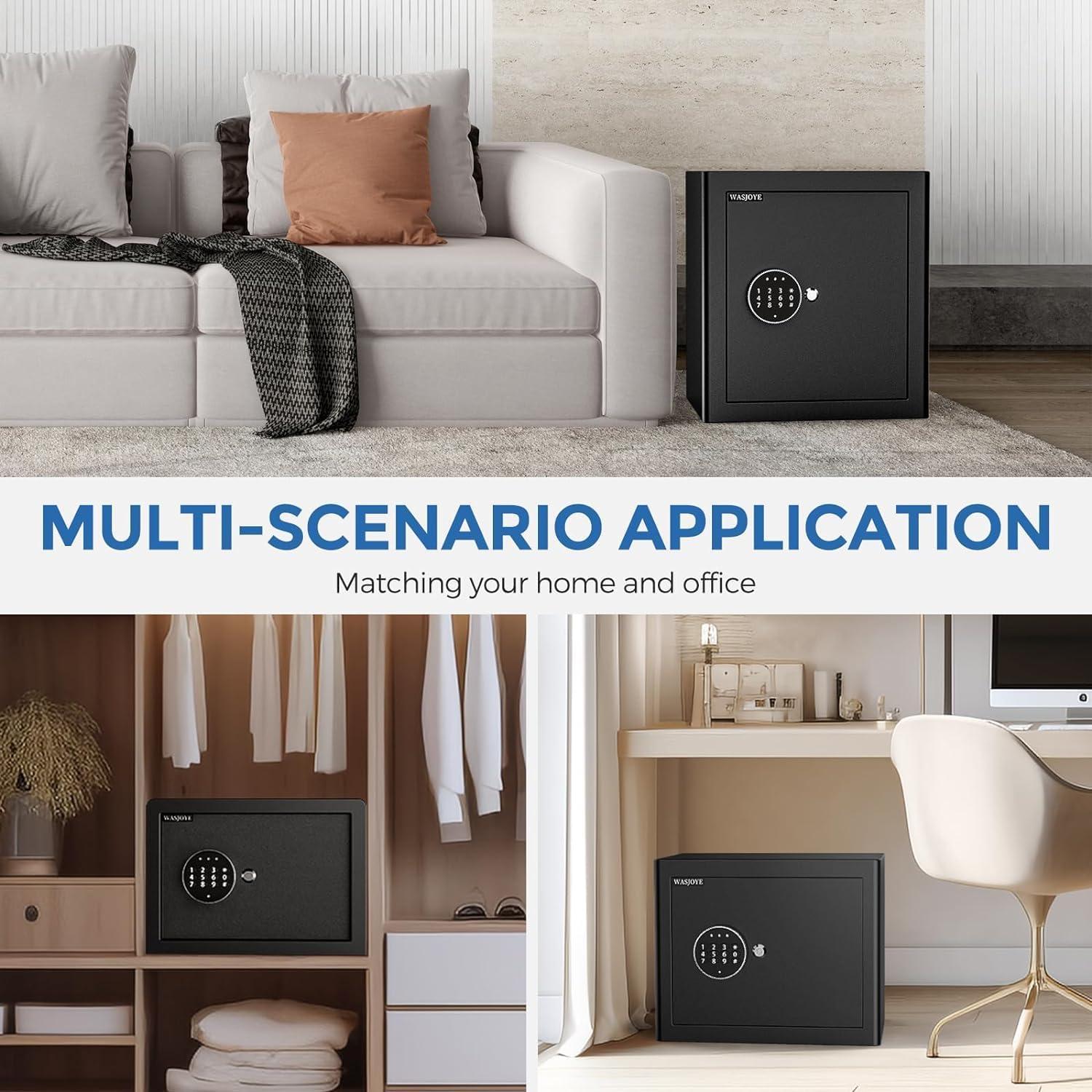 Caja Fuerte Digital WASJOYE 1.2 Pies Cúbicos a Prueba de Fuego