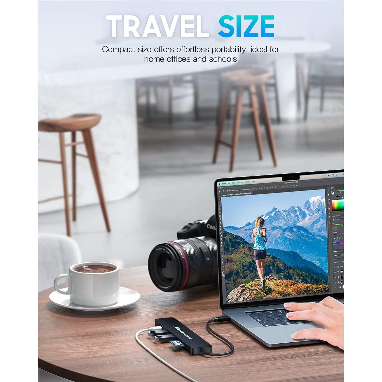 Hub USB C Hiearcool Adaptador Multi-Puerto 4K HDMI Negro