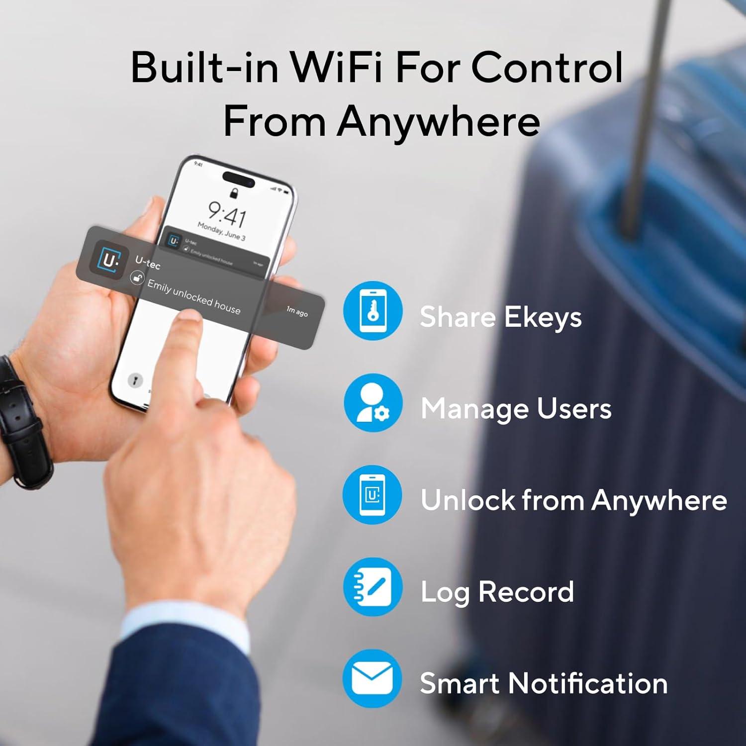 Cerradura Inteligente ULTRALOQ Latch 5 con WiFi y Huella Dactilar