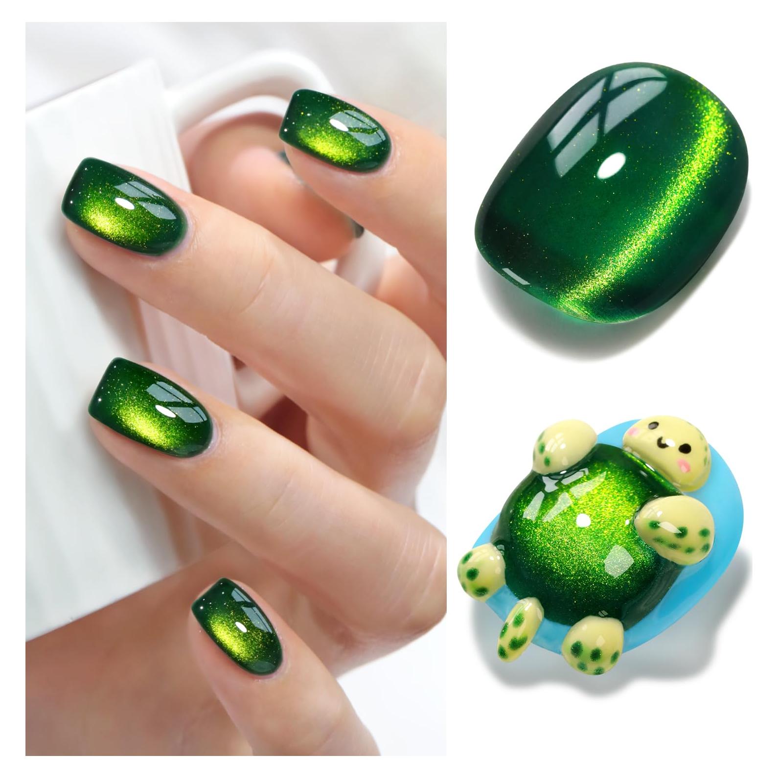 Esmalte de Uñas Gel Cat Eye Double Rhythm 15ml Verde Oscuro